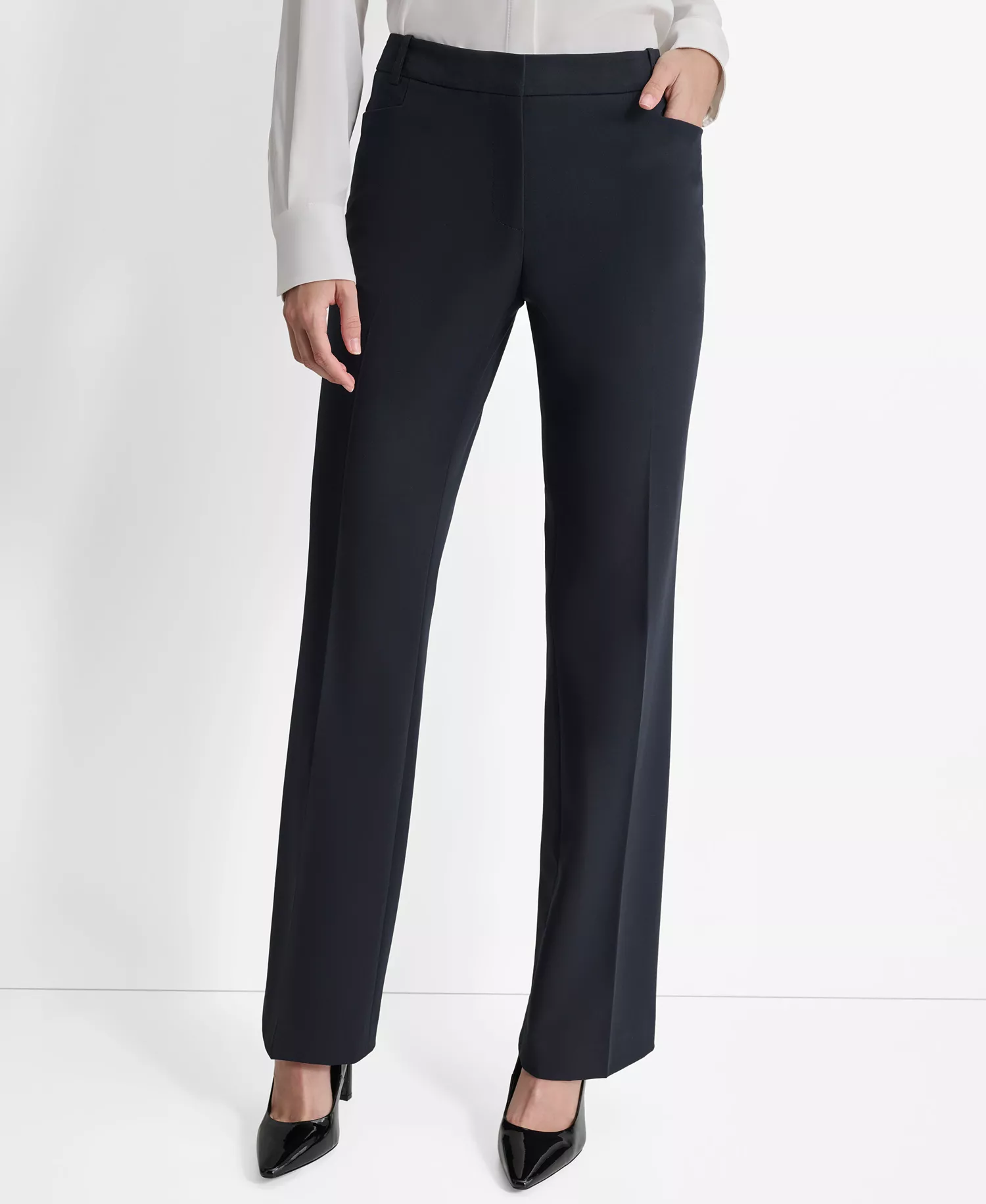 Women's Mid-Rise Flare-Leg Pants - Navy - 10