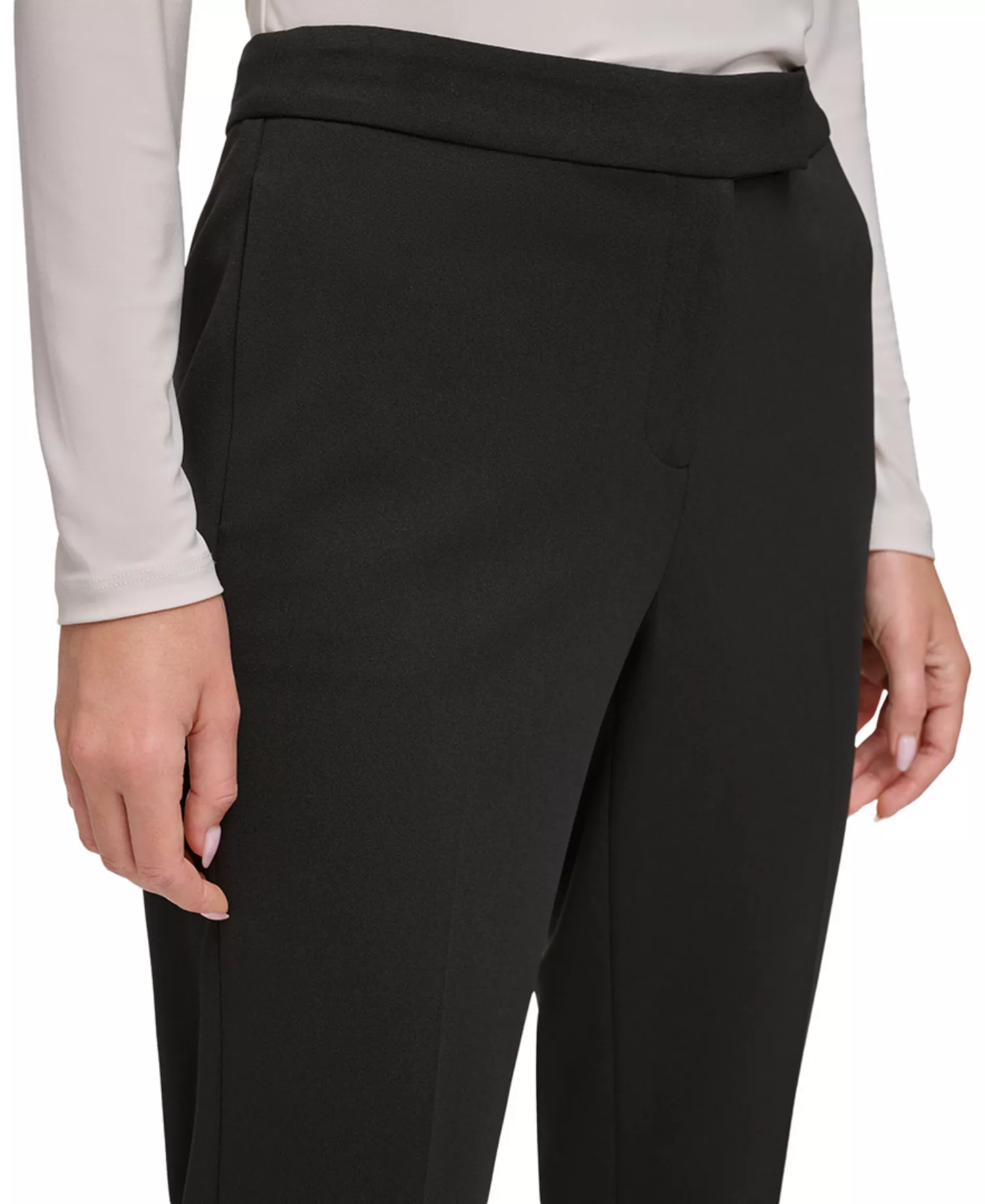 Open Front Jacket & Slim Leg Ankle Pants Suit Separates - Black - 0