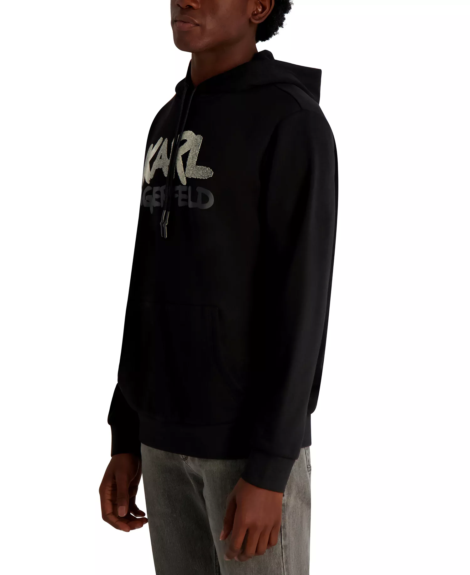Men's Graffiti Textured Pull-On Sweatshirt - Black - 2XL