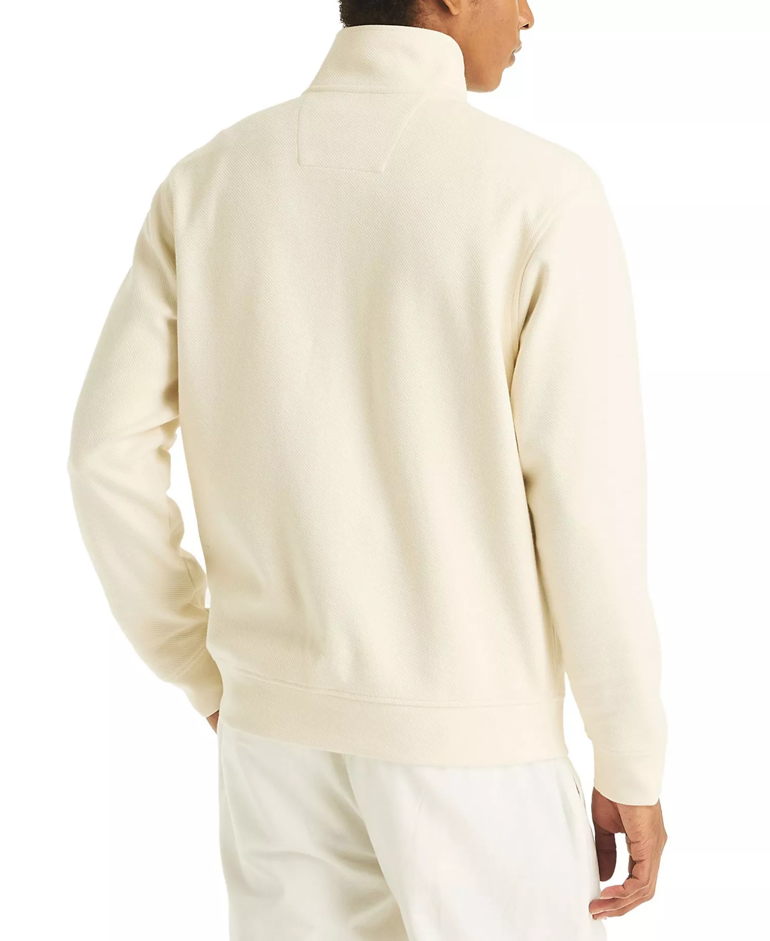 Men's Mock Neck Sweatshirt - Natural - 2XL