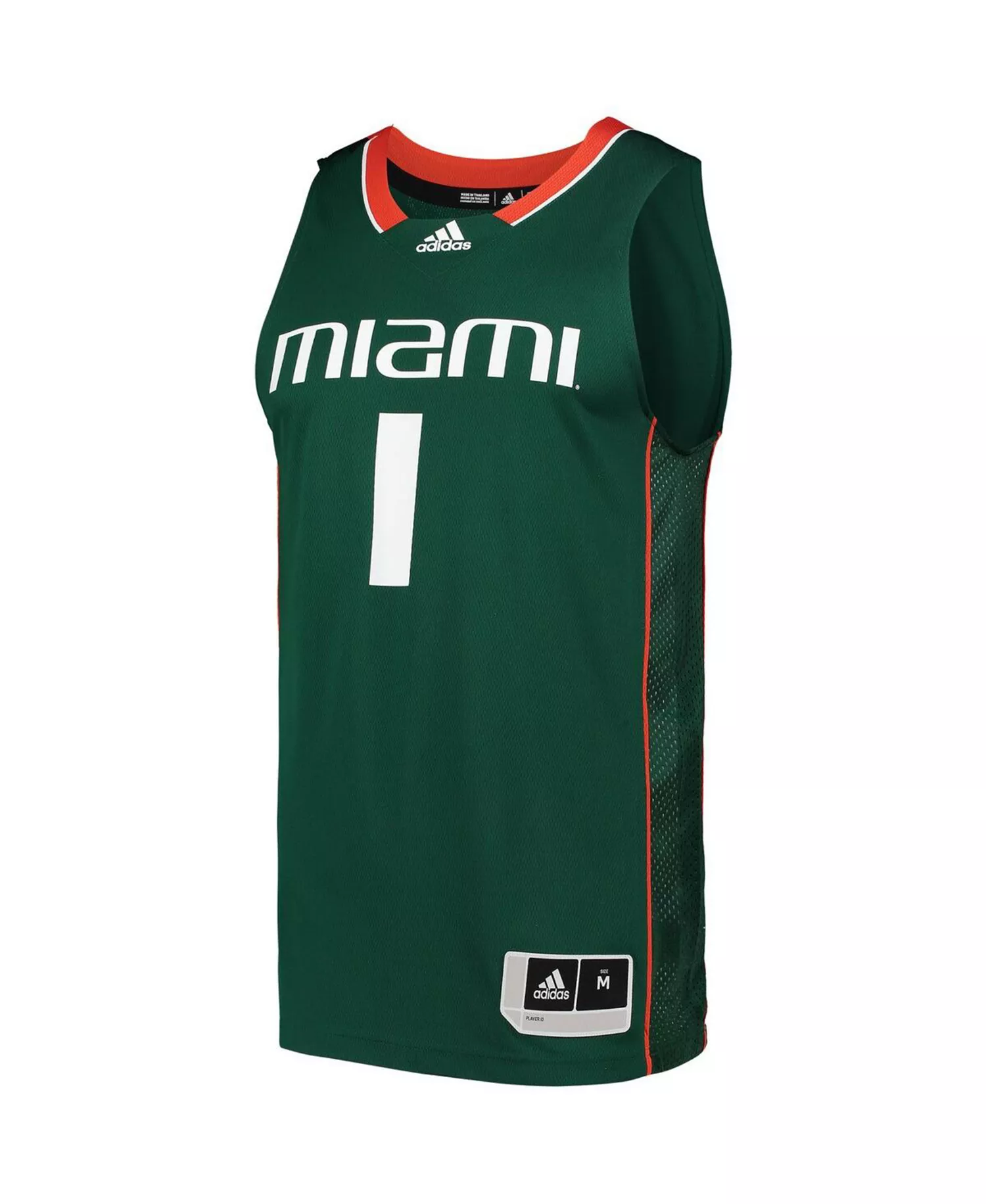 Men's Number 1 Miami Hurricanes Team Swingman Basketball Jersey - Green - L