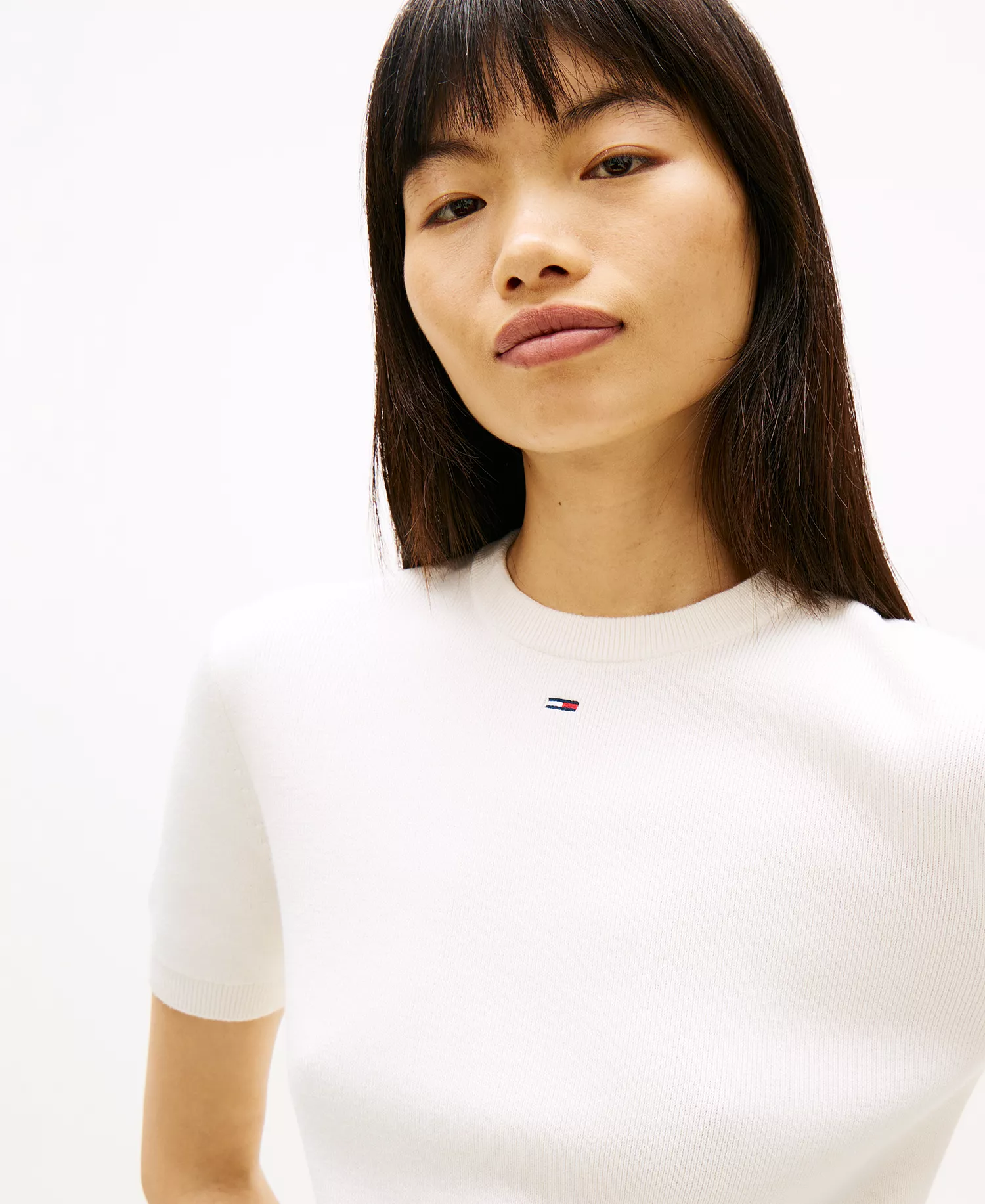 Women's Essential Striped Short-Sleeve Sweater - Ancient White - L