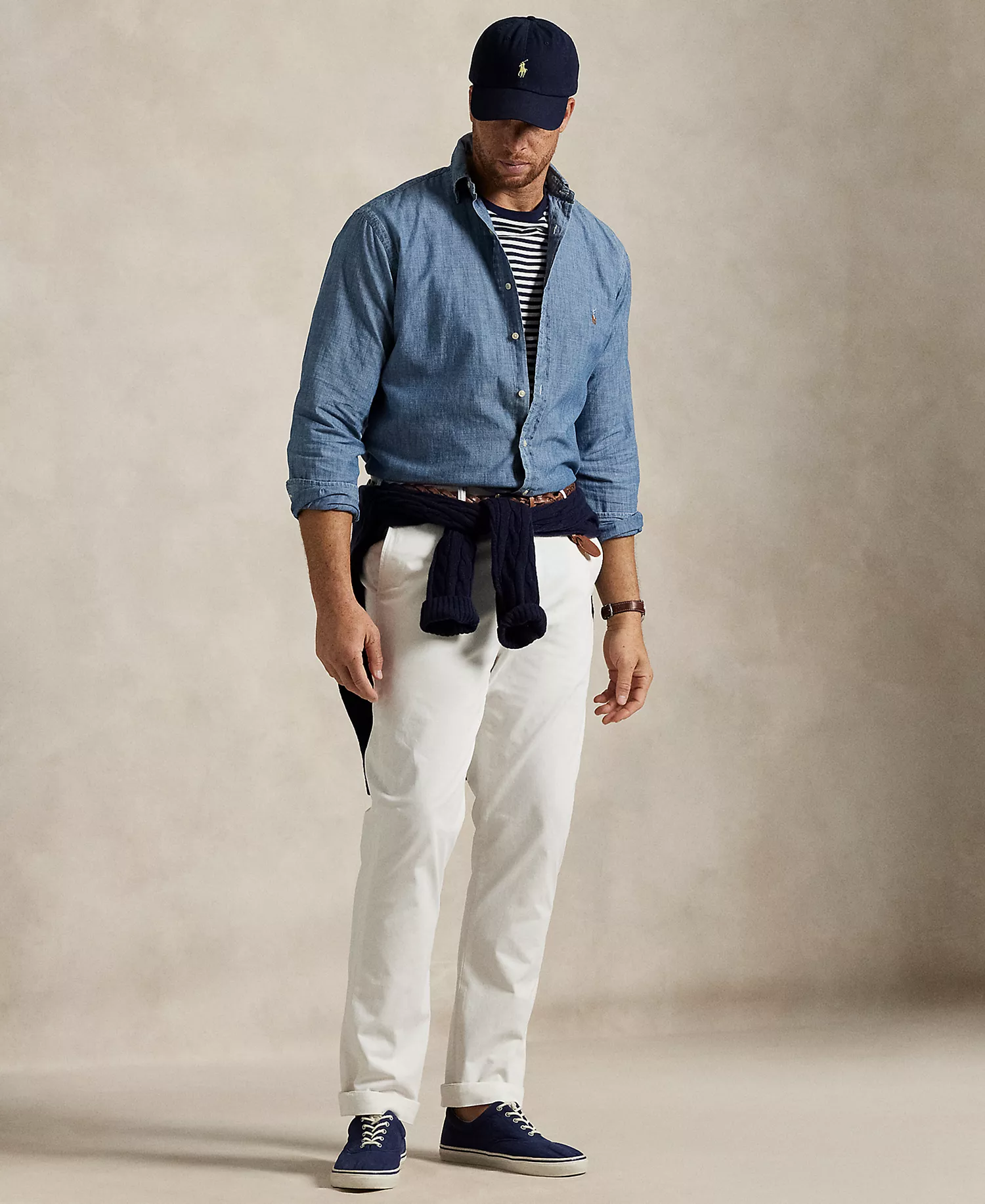 Men's Big & Tall Indigo Chambray Shirt - Medium Indigo - 2LT