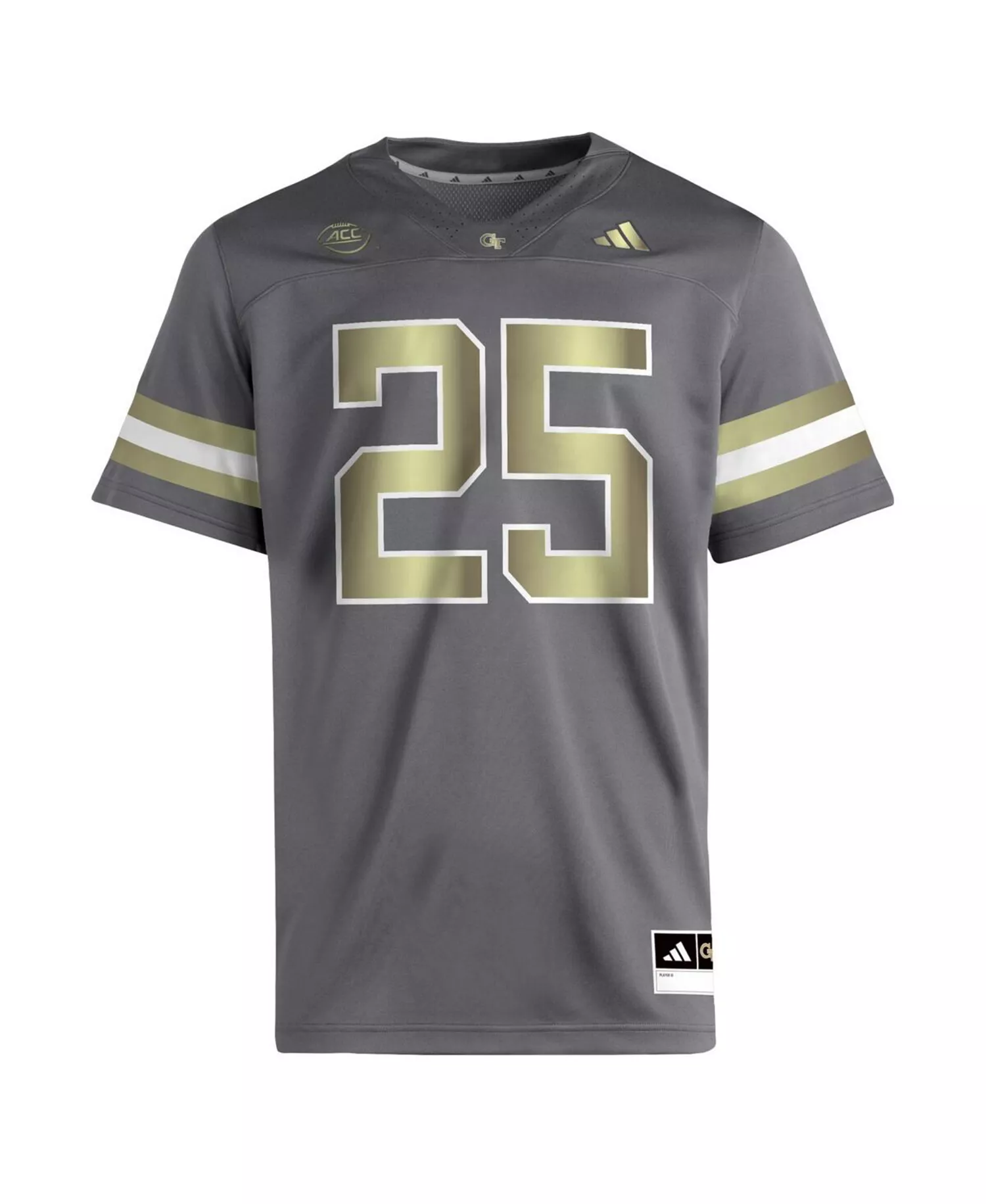Men's 25 Gray Georgia Tech Yellow Jackets Premier Jersey - Gray - 2XL