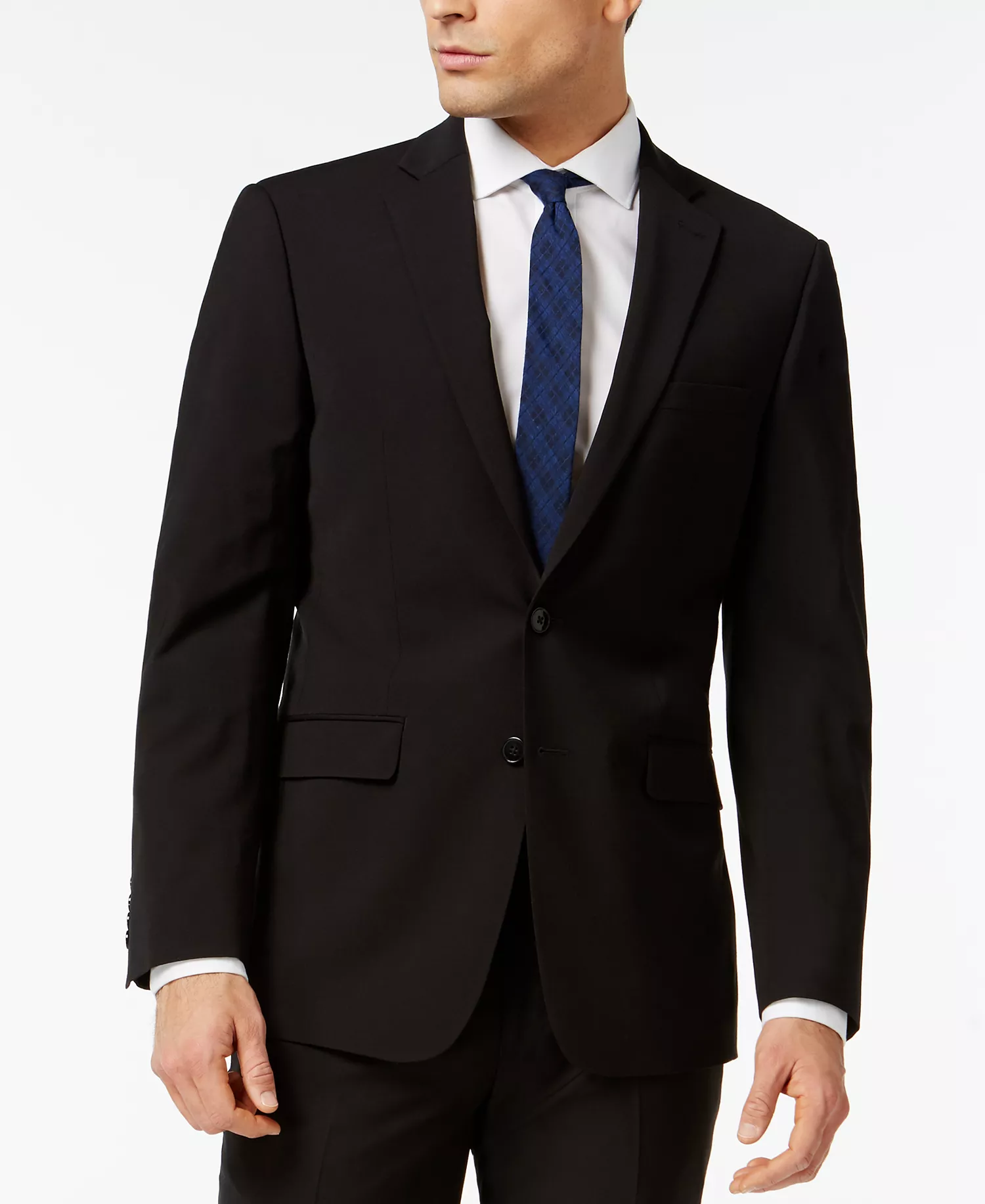 Men's Slim-Fit Wool Infinite Stretch Suit Jacket - CLOSE OUT! - Black - 38R