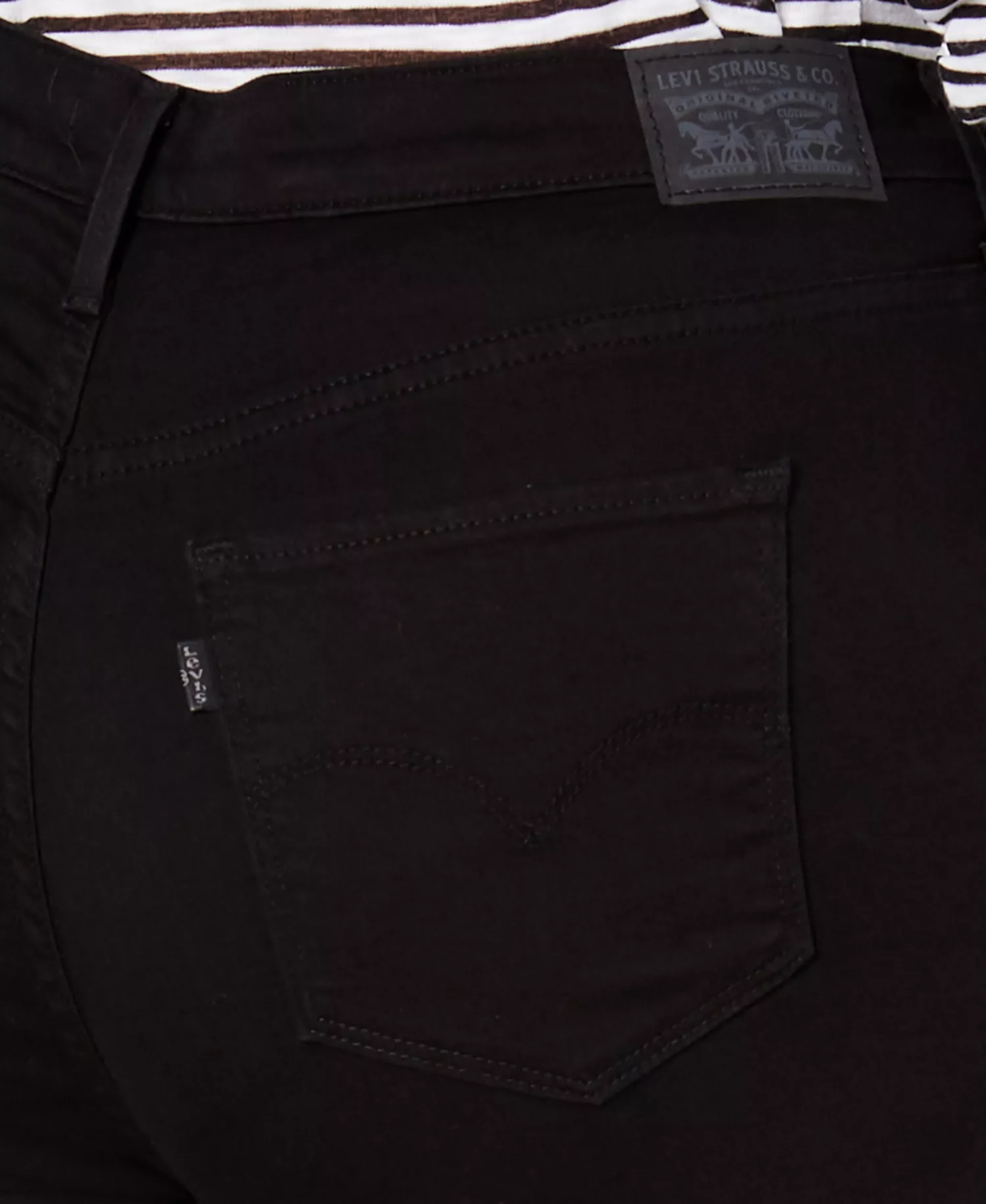 Trendy Plus Size 721 High-Rise Skinny Jeans - Black Peony - 14W