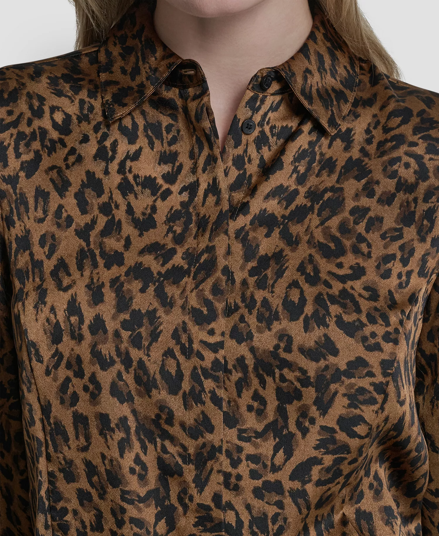 Women's Princess Seamed Long-Sleeve Blouse - Truffle Multi - L