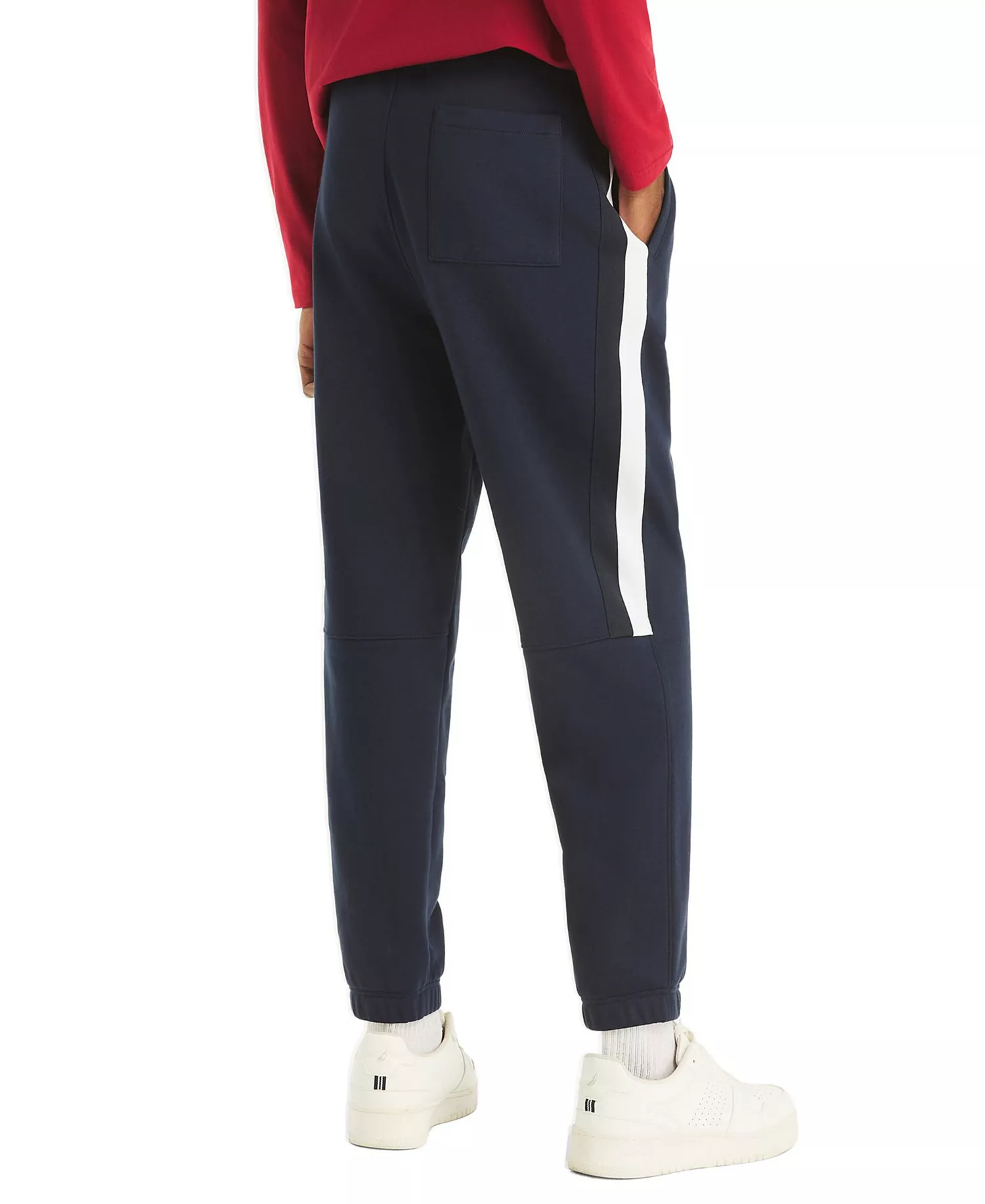 Men's Fleece Side Knit Tape Elasticated Hem Jogger - Navy Seas - 2XL