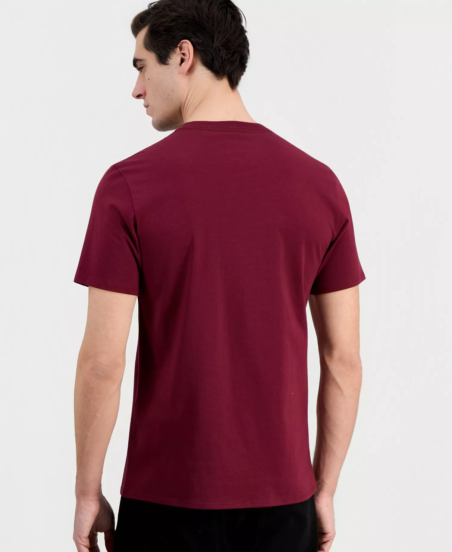 Men's Rhinestone Outlined Karl Tee - WINE - L