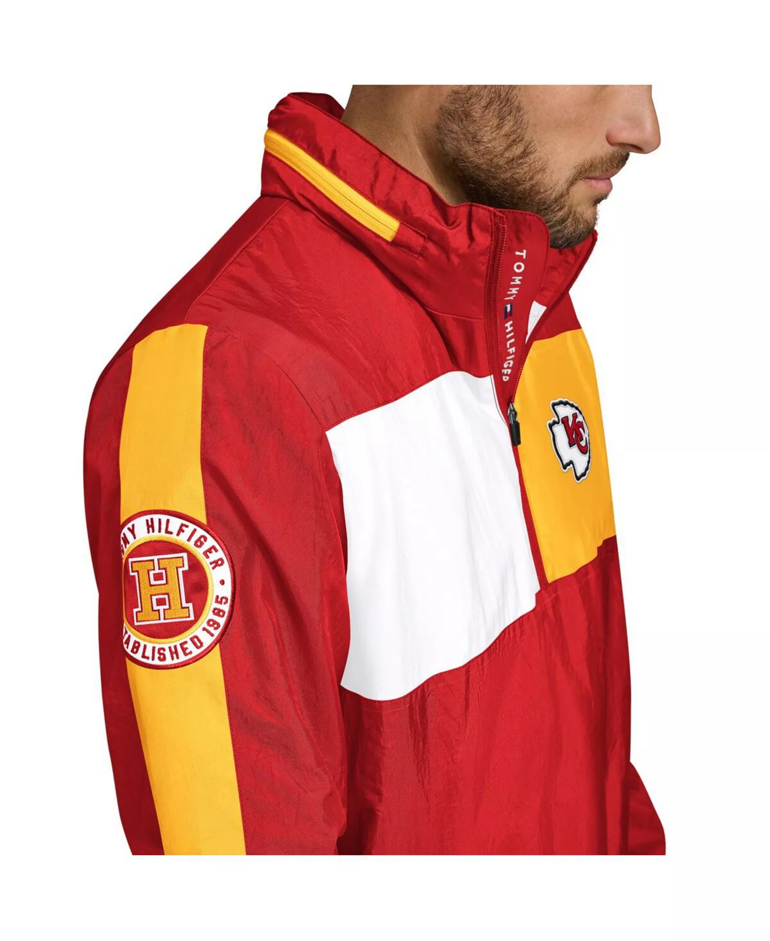 Men's Red Kansas City Chiefs Gael Lightweight Half-Zip Hoodie Jacket - Red - L