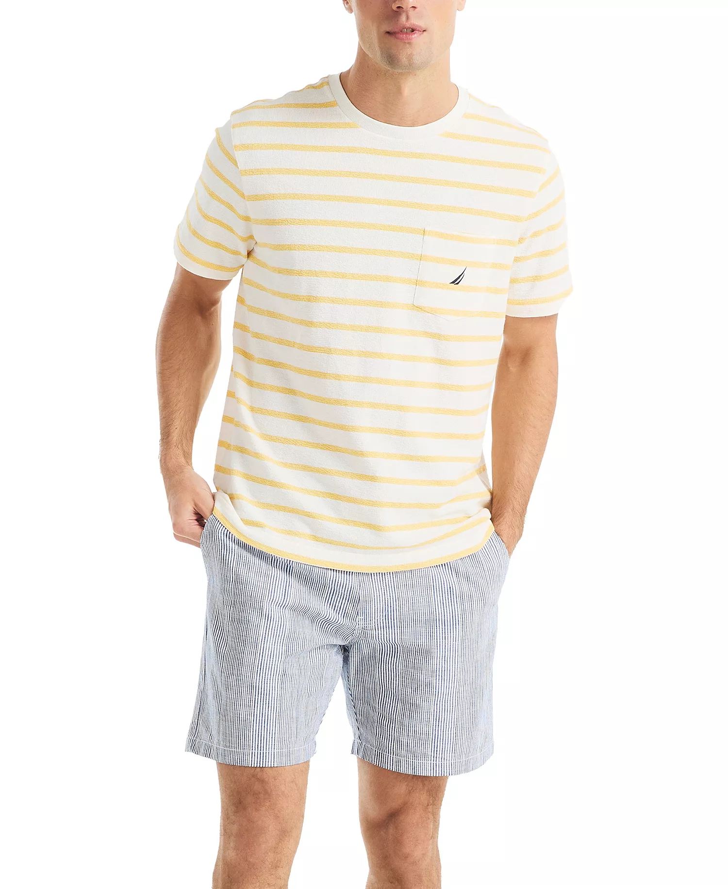 Men's Stripe Crewneck T-Shirt - Sail White - 2XL