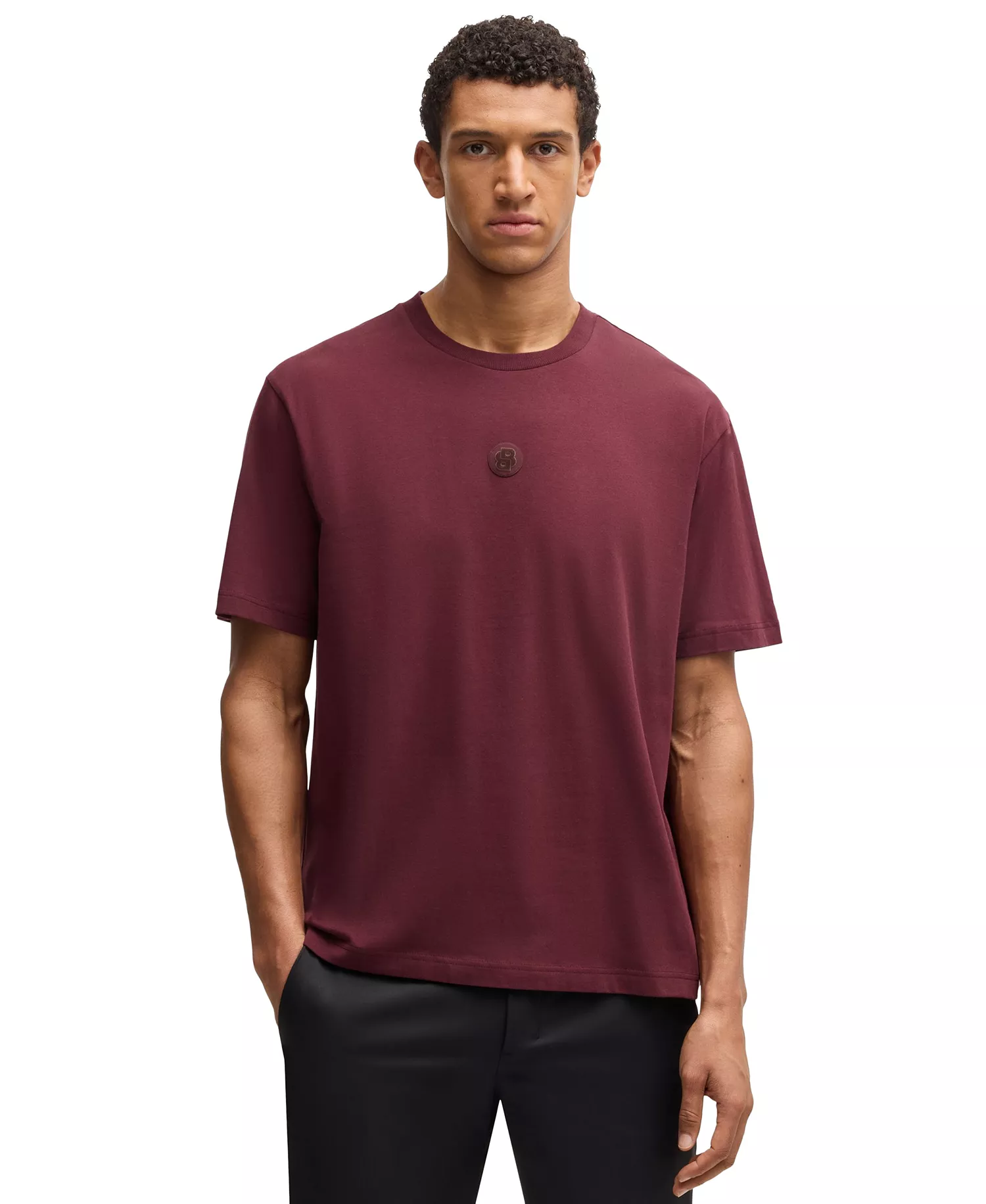 Men's Double B Monogram Regular-Fit T-Shirt - Medium Red - L