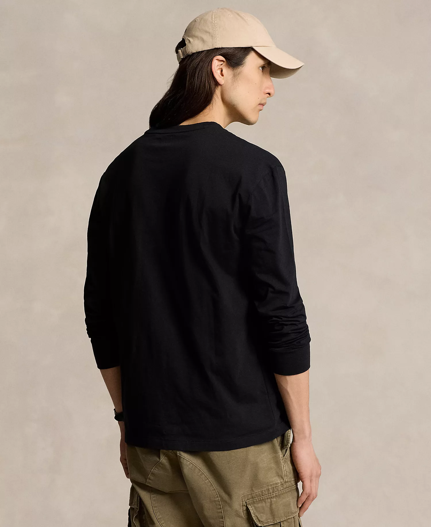 Men's Classic-Fit Jersey Long-Sleeve T-Shirt - Black - 2XL