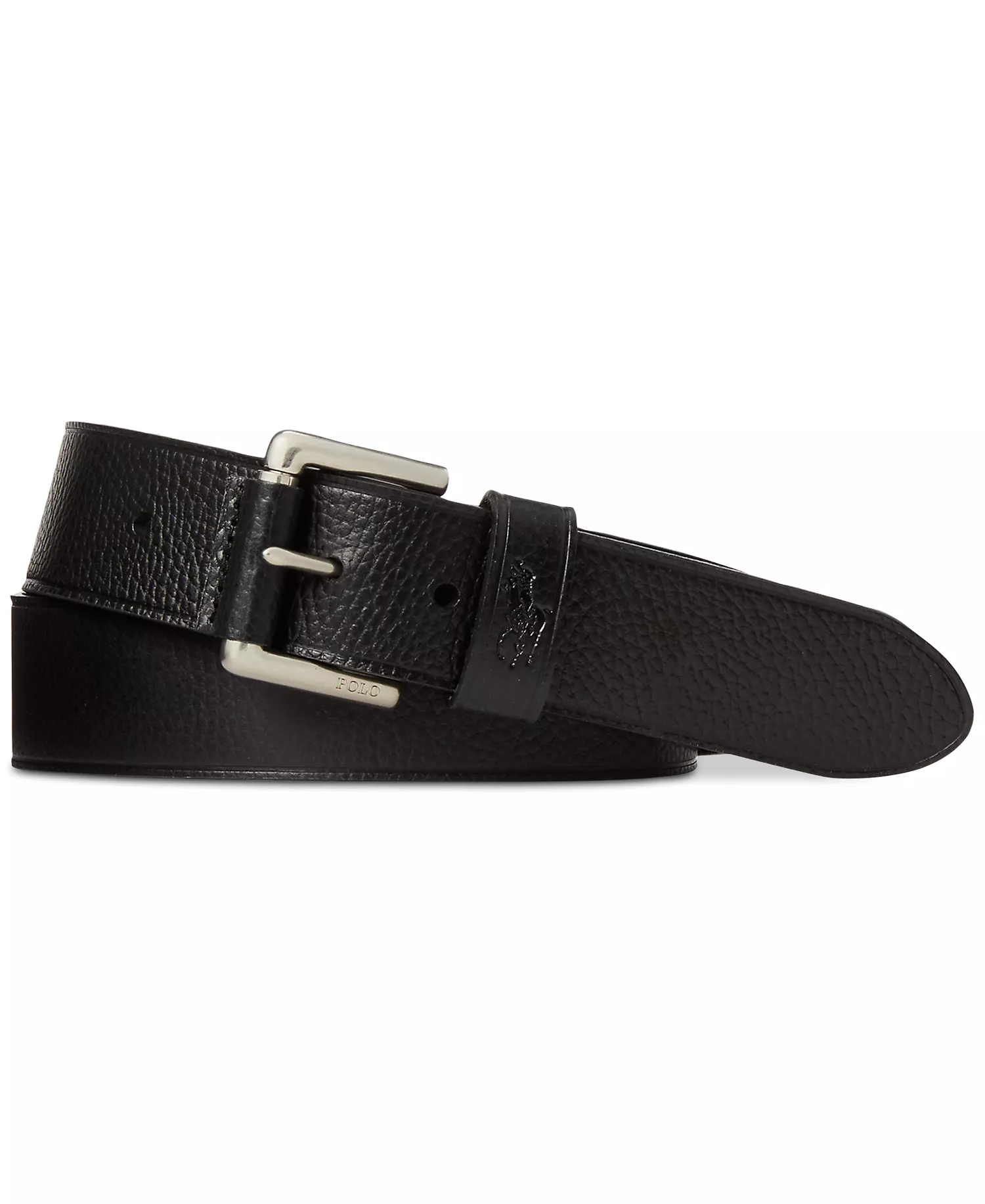 Men's Signature Pony Leather Belt - Black - 32