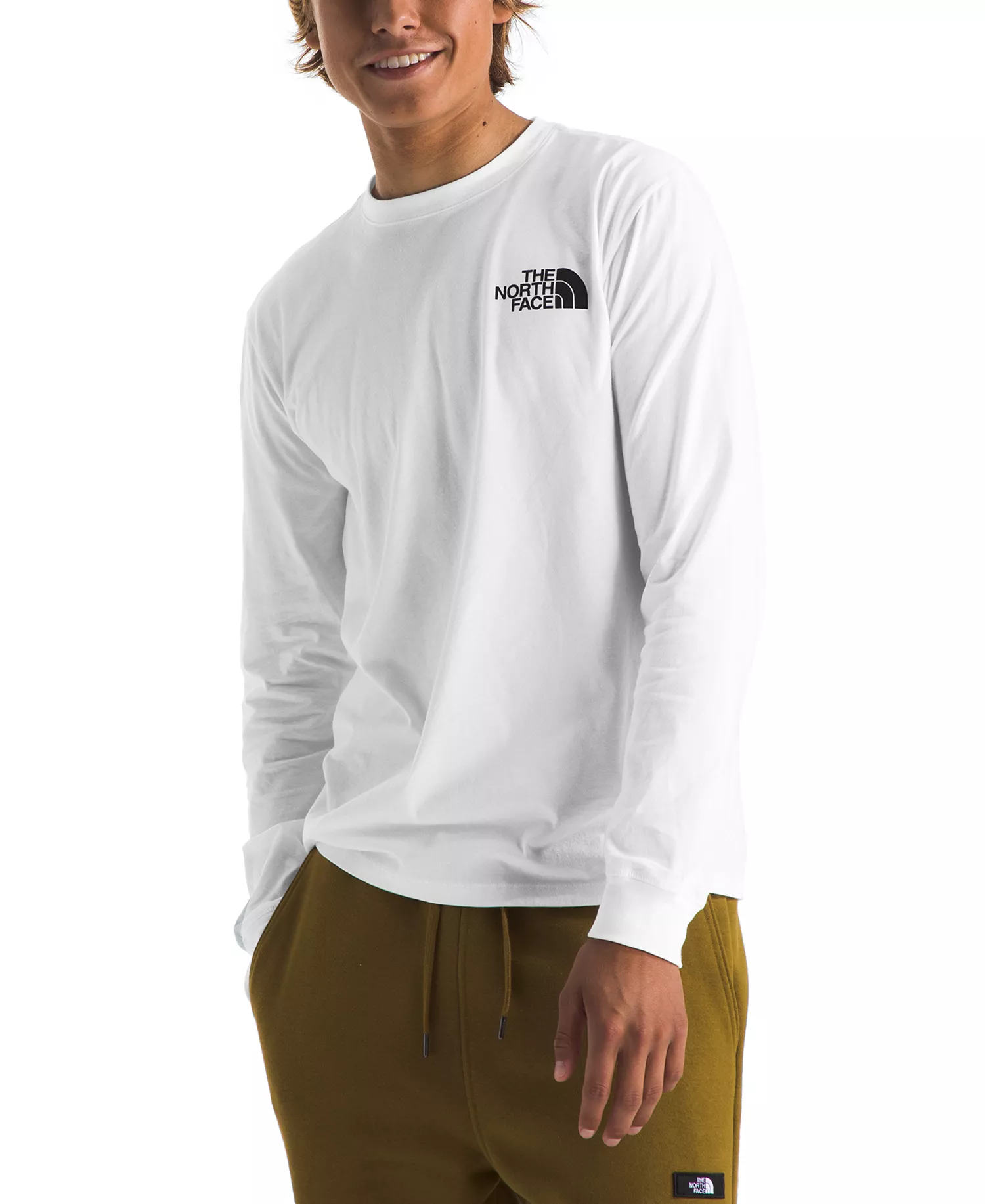 Men's Box NSE Standard-Fit Logo Graphic Long-Sleeve T-Shirt - TNF Black, White - 2XL