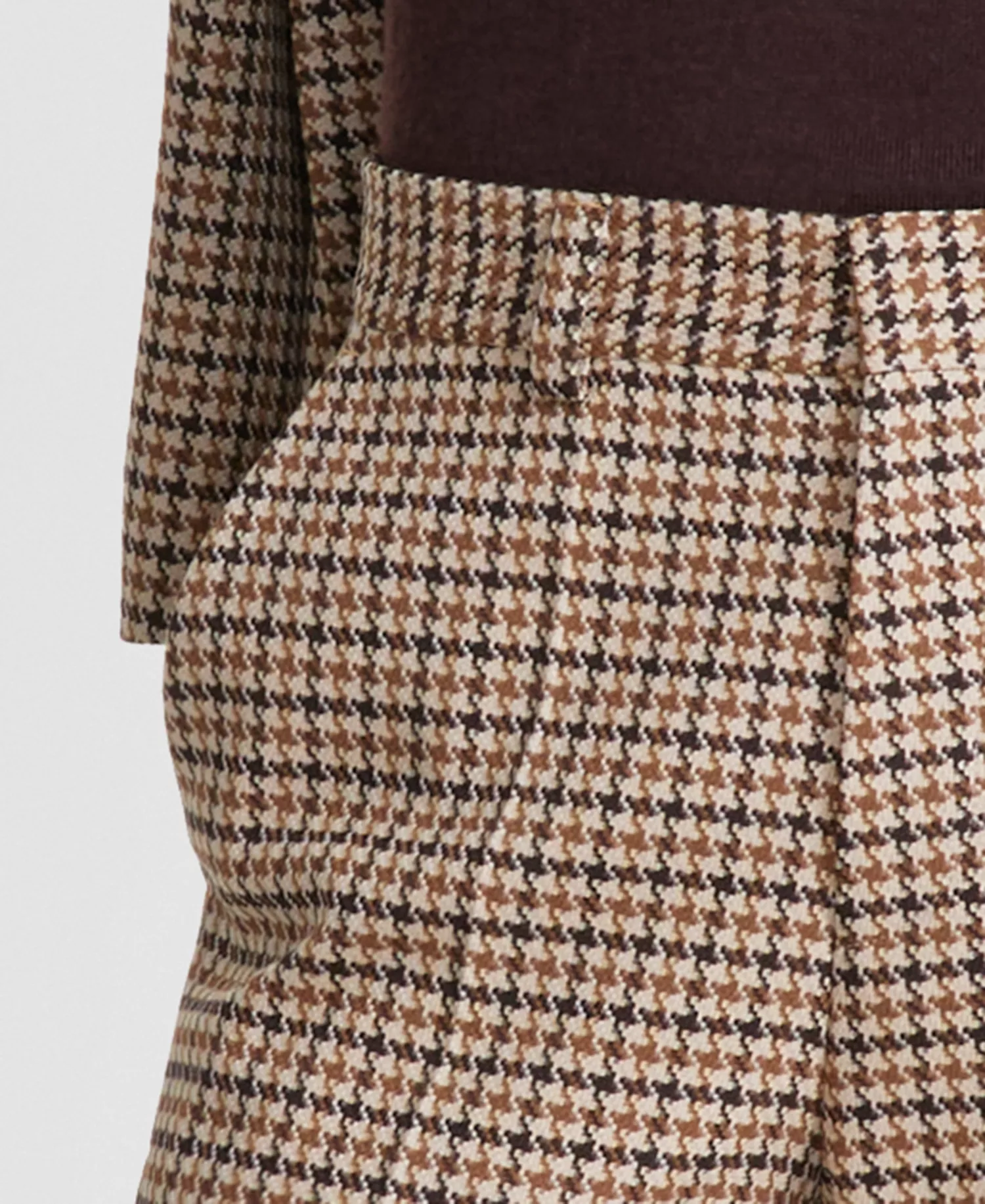 Men's Modern-Fit Houndstooth Suit Separate Pants - Dark Brown - 38R