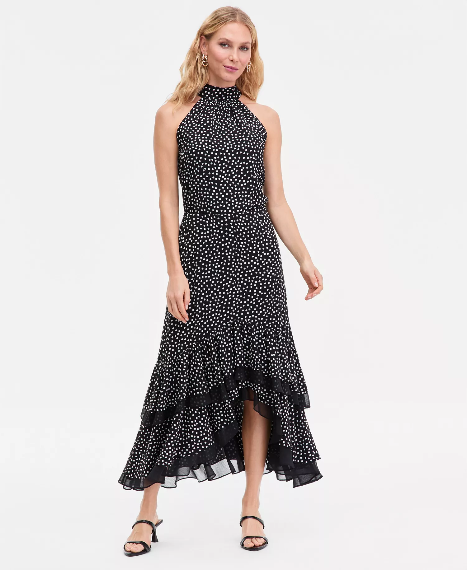 Women's Dot-Print Halter Top, Macy's Exclusive - Lilia Dots - L