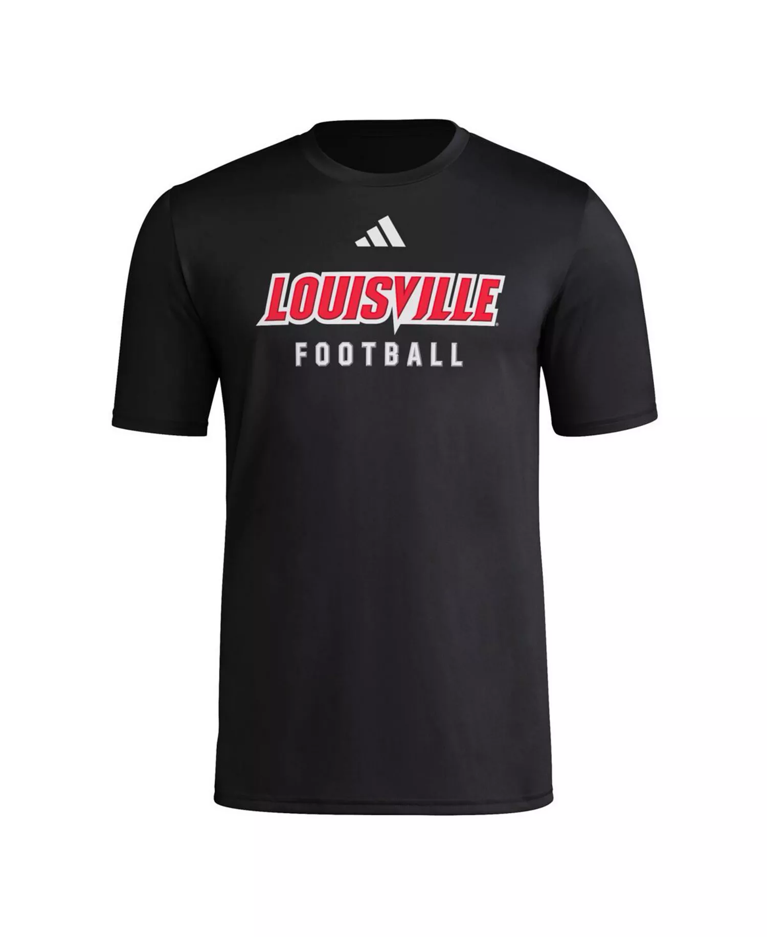Men's Black Louisville Cardinals Locker Practice Football Pre-Game T-Shirt - Black - L