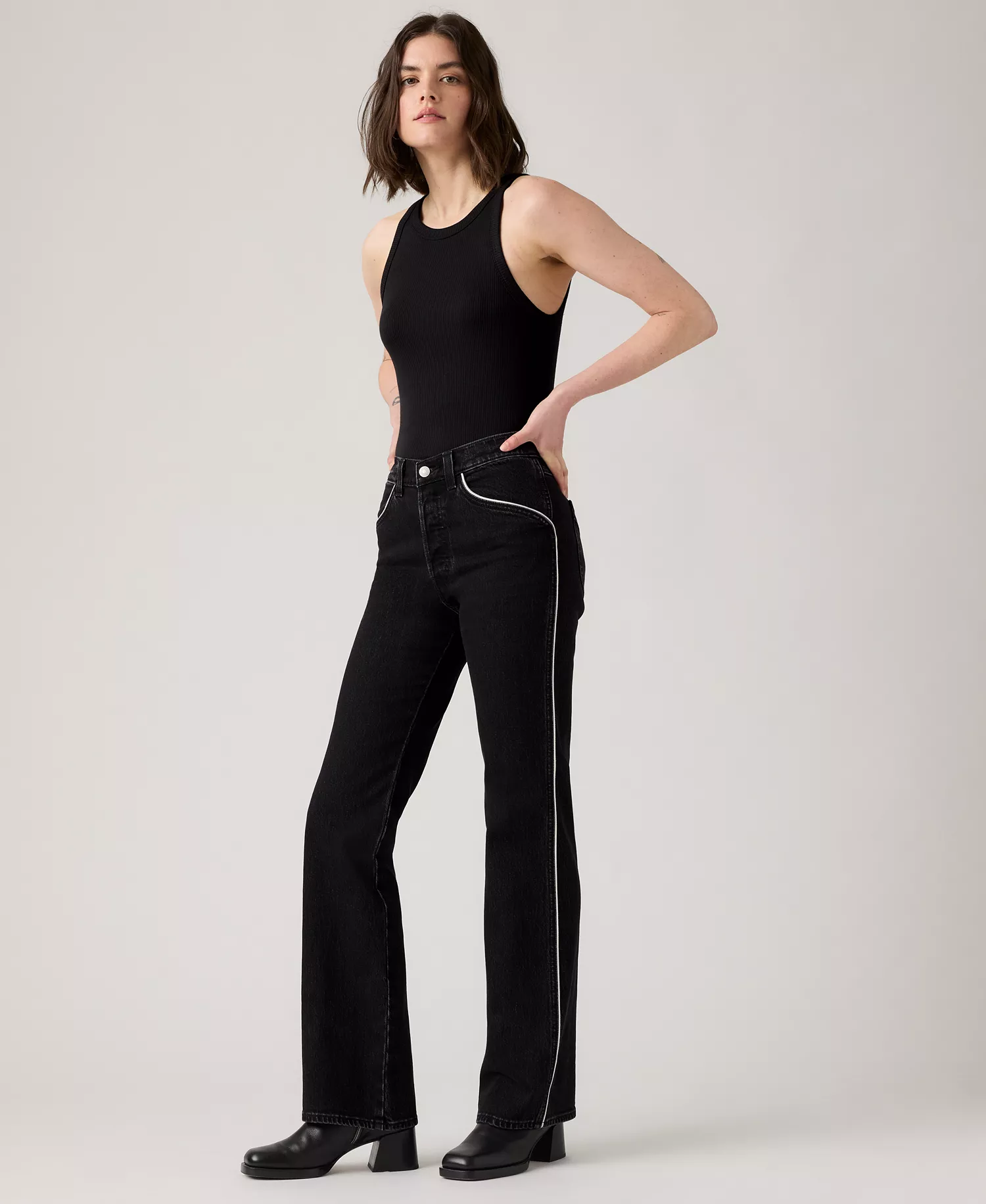 Premium Women's Wedgie Boot Piping High Rise Jeans - Sunset Rid - 24R