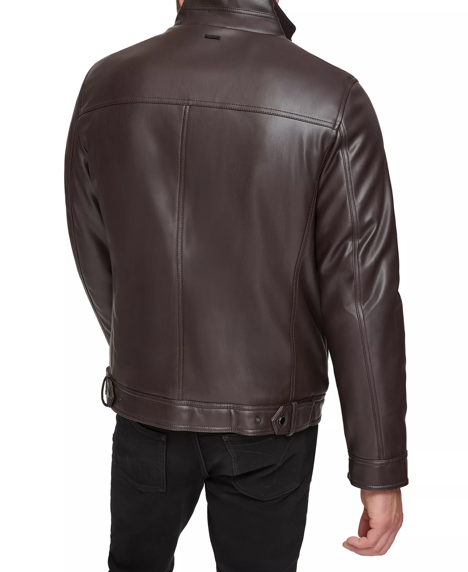 Men's Faux Leather Moto Jacket, Created for Macy's - Heritage Brown - 2XL