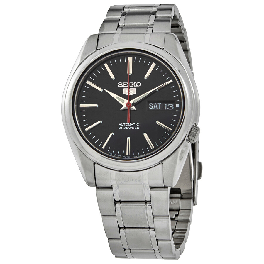 Seiko 5 Automatic Black Dial Stainless Steel Men's Watch