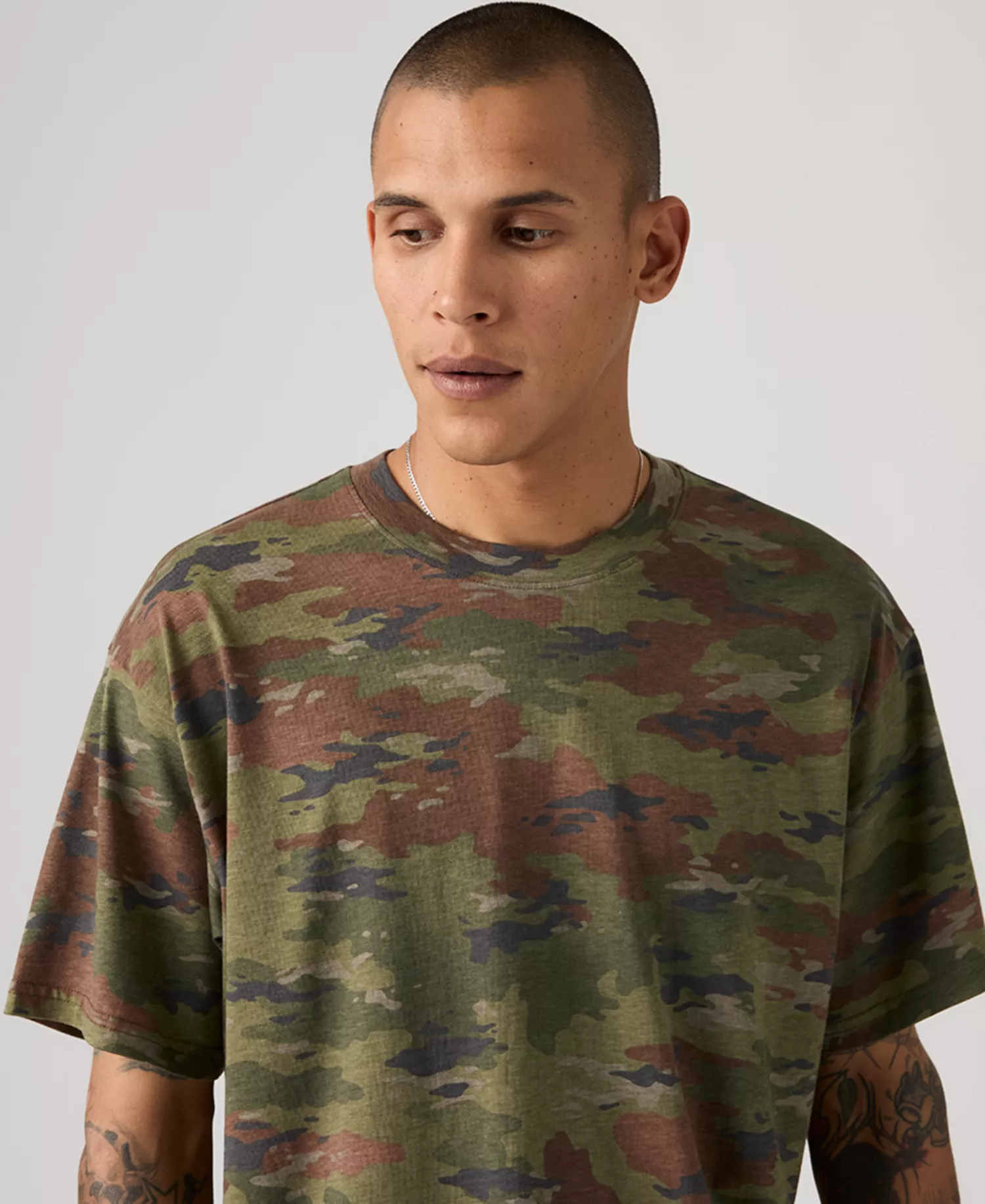 Men's Classic Cropped Boxy Short-Sleeve T-Shirt - Camo - 2XL