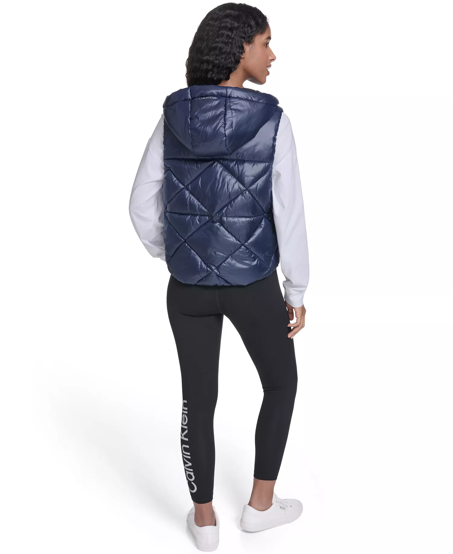 Women's Performance Diamond Quilt Hooded Puffer Vest - Metallic Inkwell - 2XL