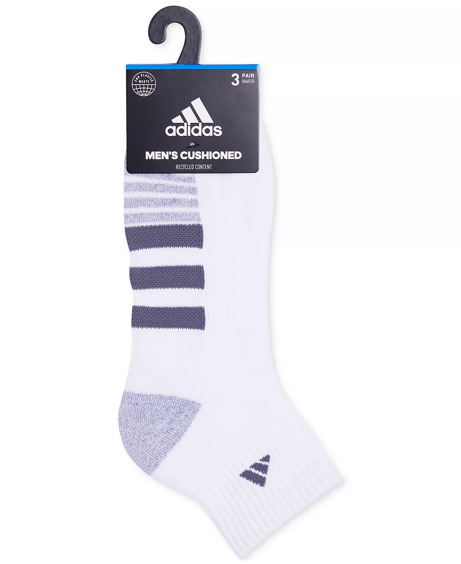 Men's 3-pk. Cushioned Quarter Logo Socks - Black - L