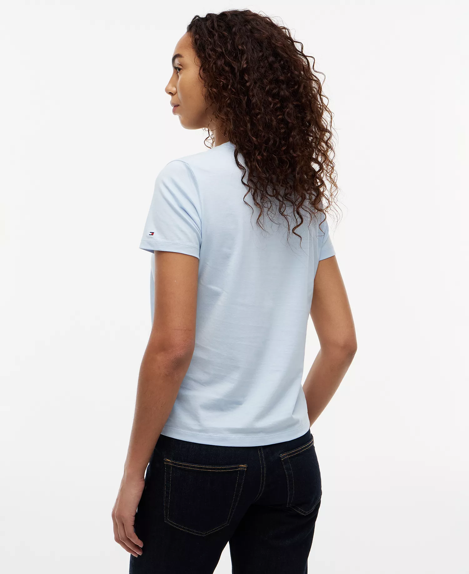 Women's Graphic Floral Crew Neck T-Shirt - Breezy Blue - L