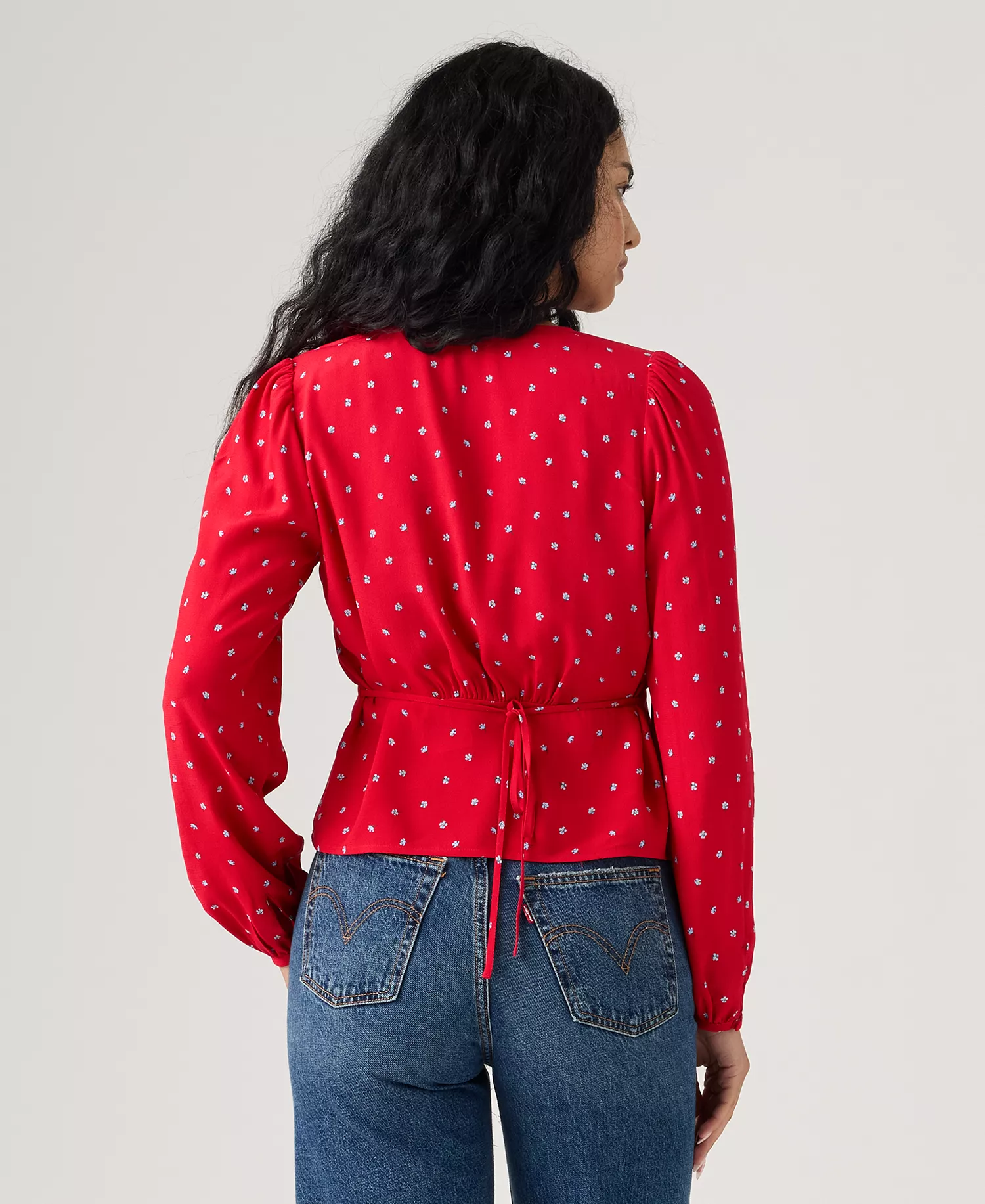 Women's Dolores Long Sleeve Blouse - Red - L
