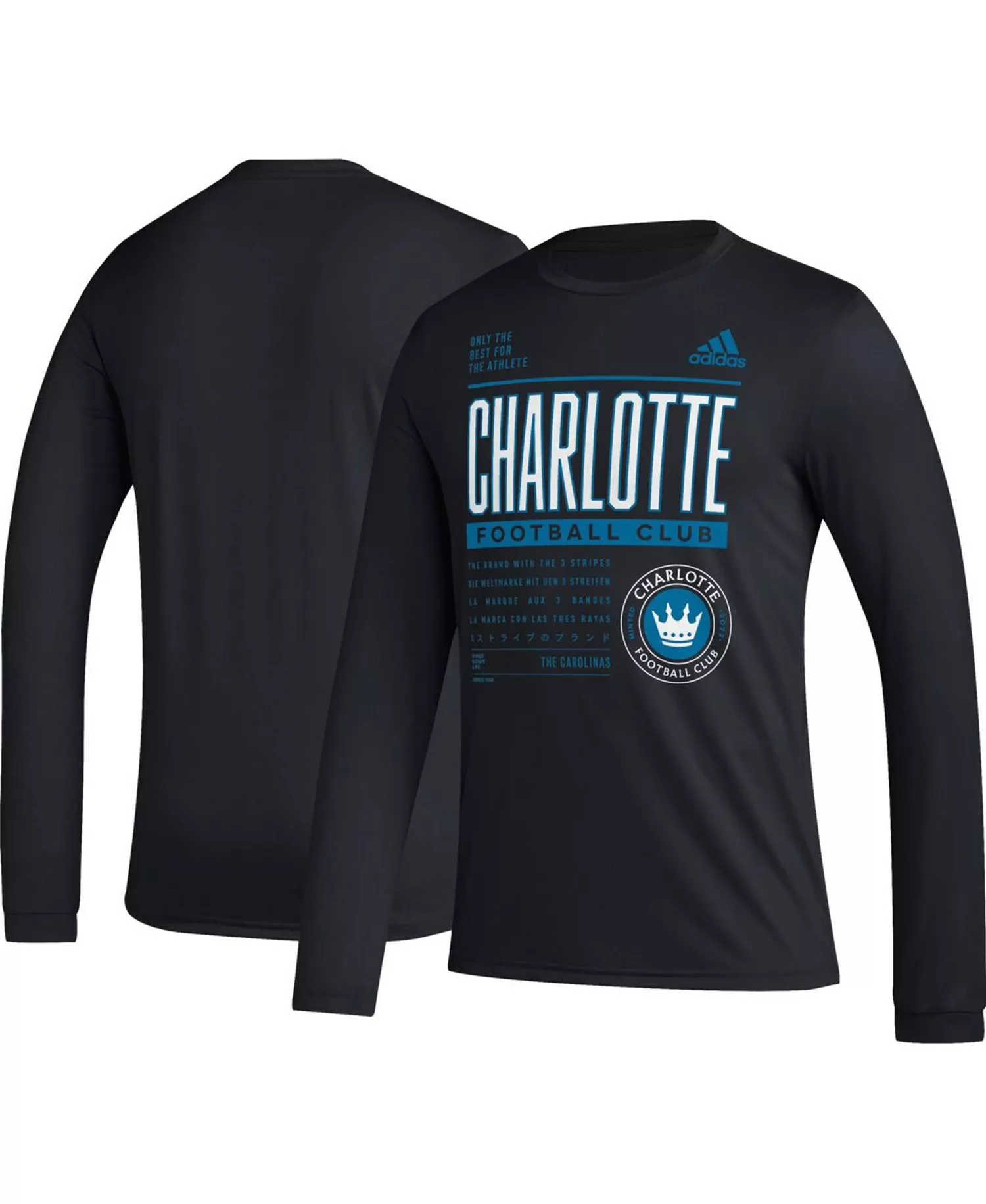 Men's Black Charlotte FC Club DNA Long Sleeve T-shirt - Black - L