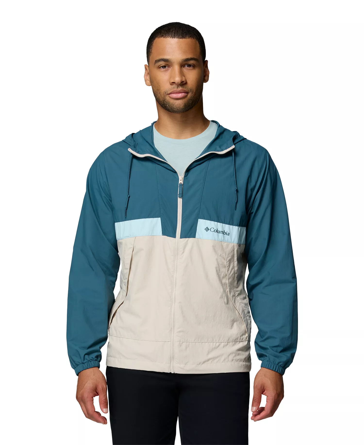 Men's Spire Valley™ Hooded Windbreaker - Black, Sha - L