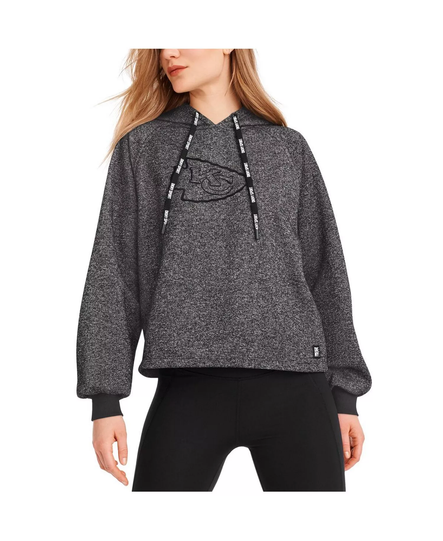 Women's Black Kansas City Chiefs Debbie Dolman Raglan Pullover Hoodie - Black - 2XL