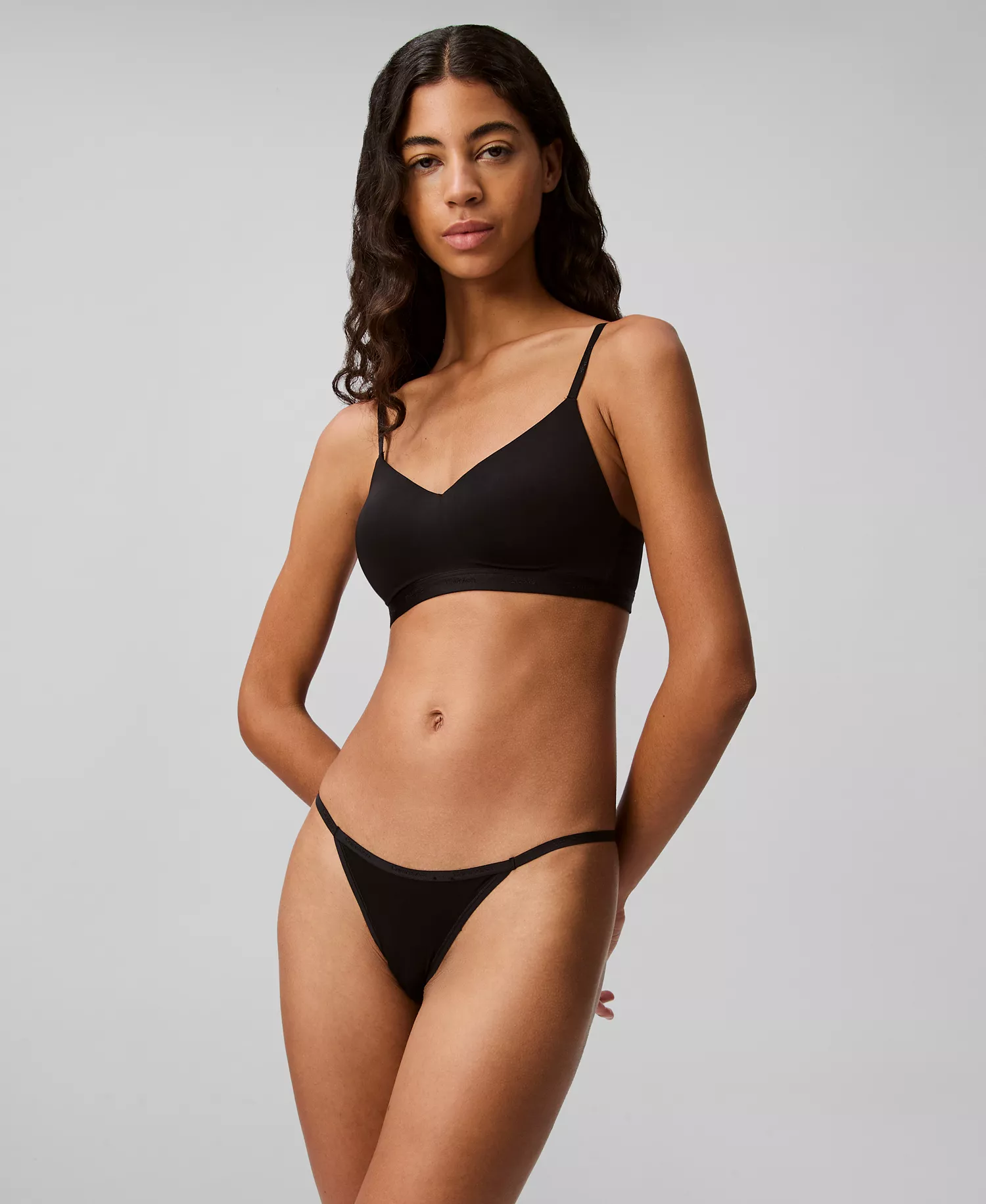 Women's Ideal Micro String Thong Underwear QD5115 - Black - L