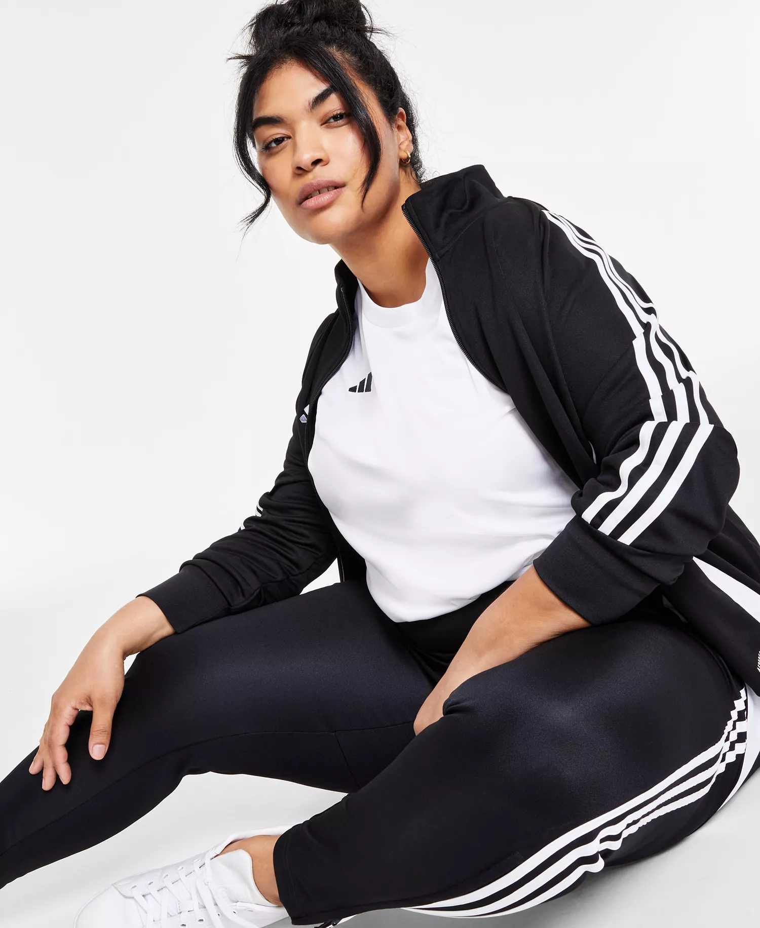 Plus Size Tiro 24 Training Pants - Black/White - 1X