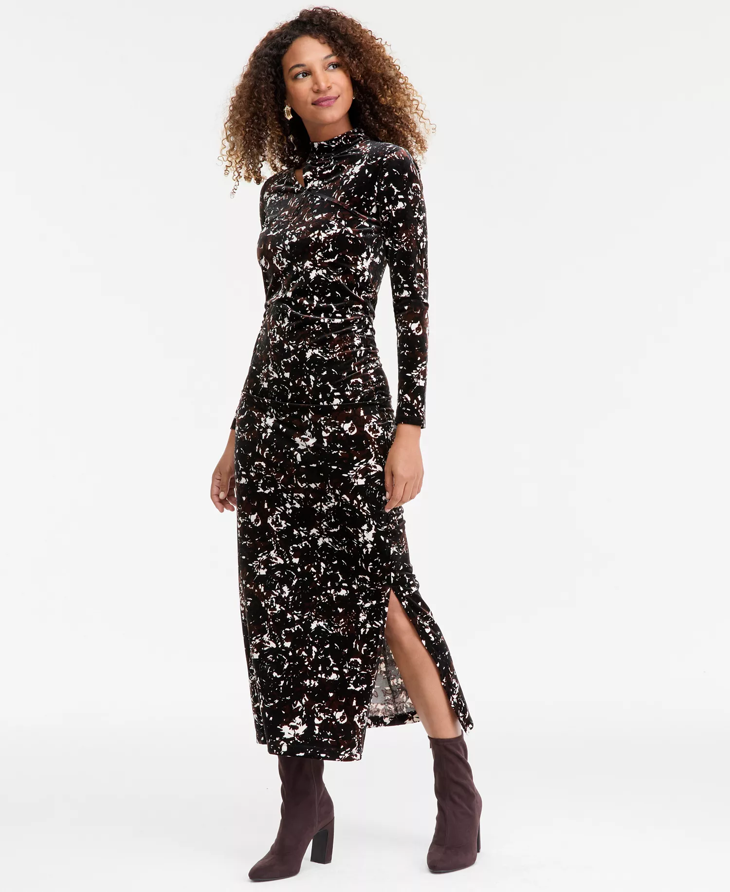 Women's Velvet Shoulder Cutout Midi Dress, Macy's Exclusive - Vera Garden - XL