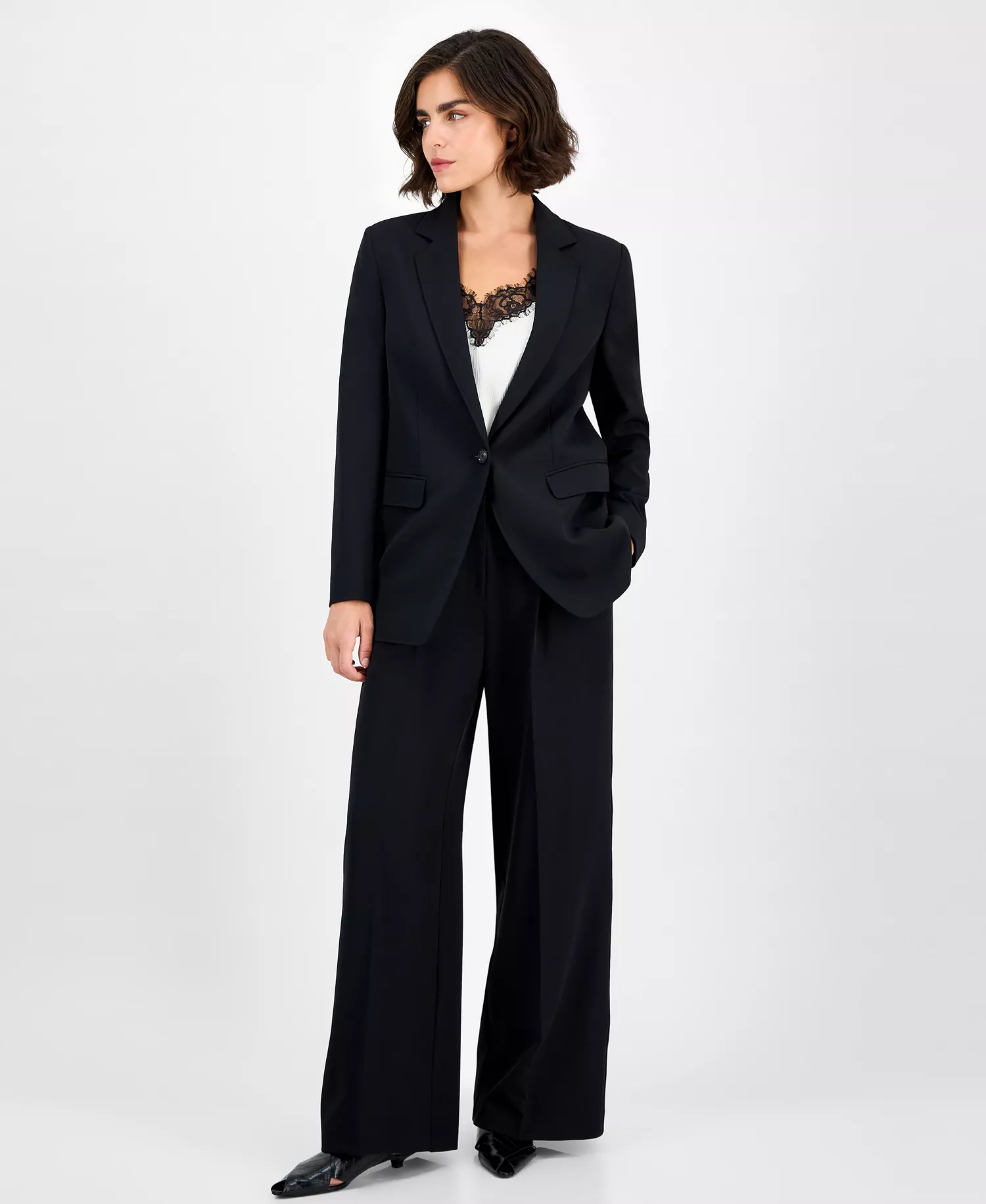 Women's One-Button Blazer - Black - 8