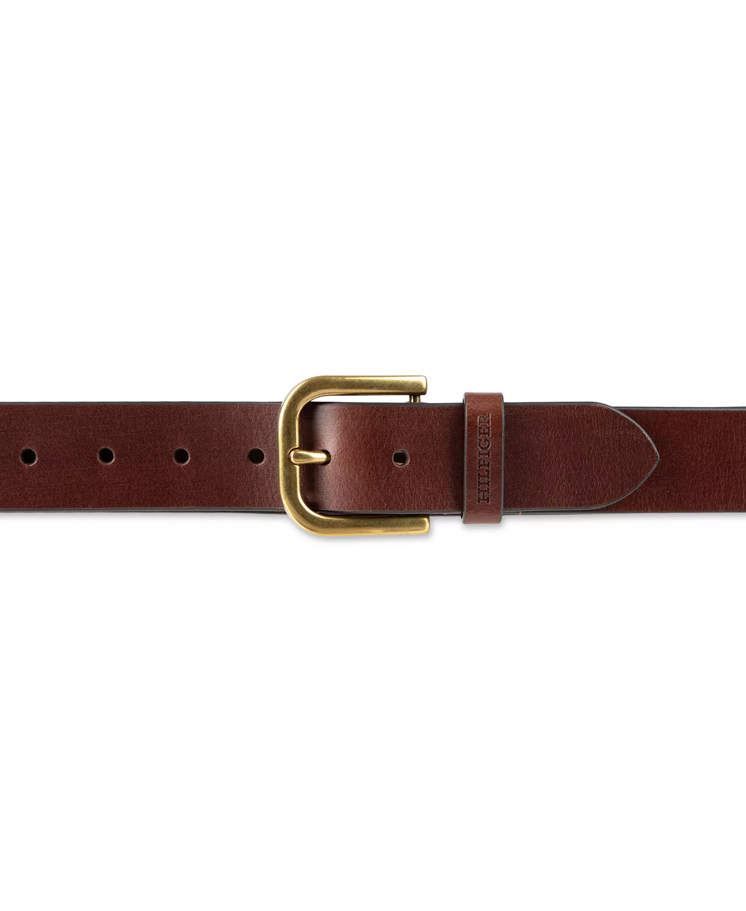 Men's Genuine Leather Raw Edge Casual Jean Belt - Chocolate - L (38-40)