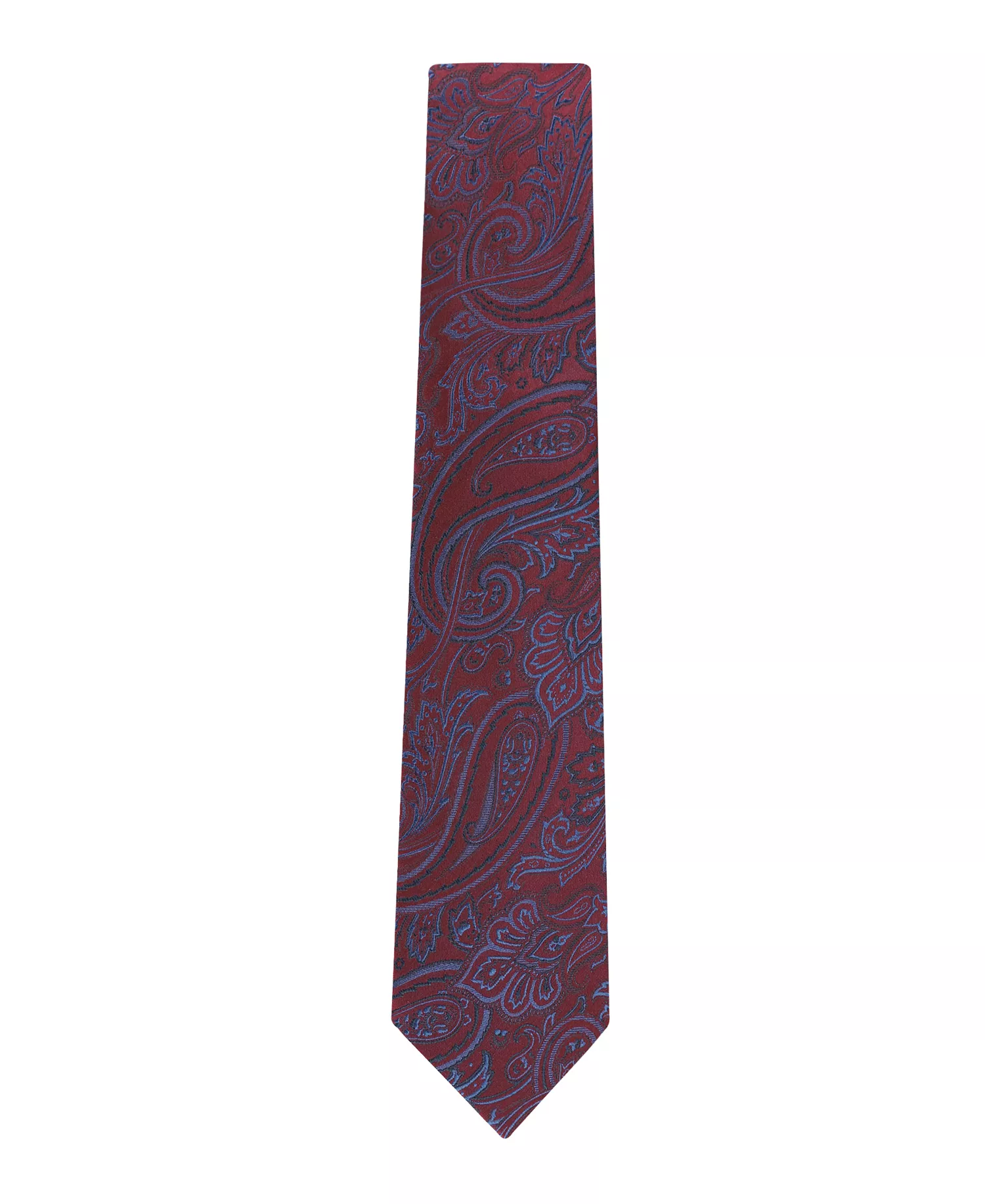 Men's Silky Paisley Pattern Classic Tie - Red - ONE SIZE