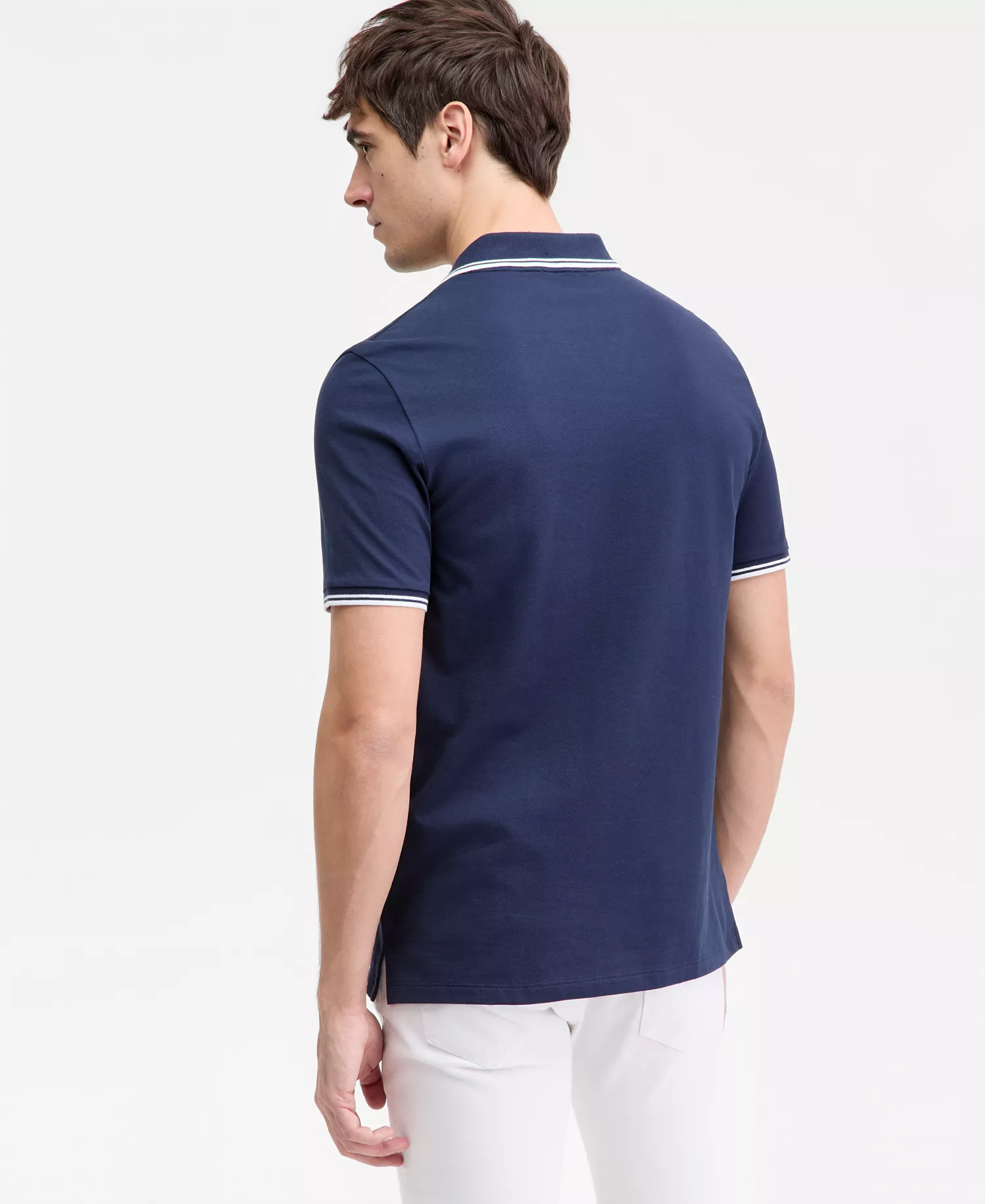 Men's Johnny Collar Logo Polo Shirt - Navy - 2XL