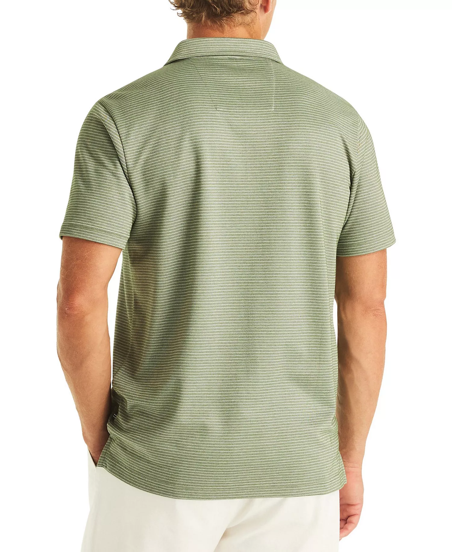 Men's Striped Golf Polo Shirt - Bronze Green - 2XL