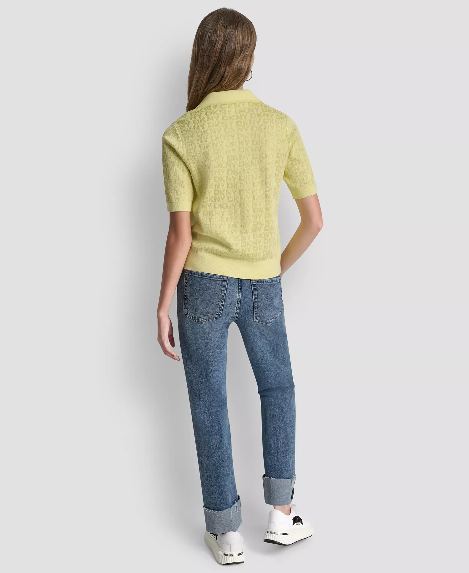 Petite Polo Collar Logo Sweater - Lemon Light - PL