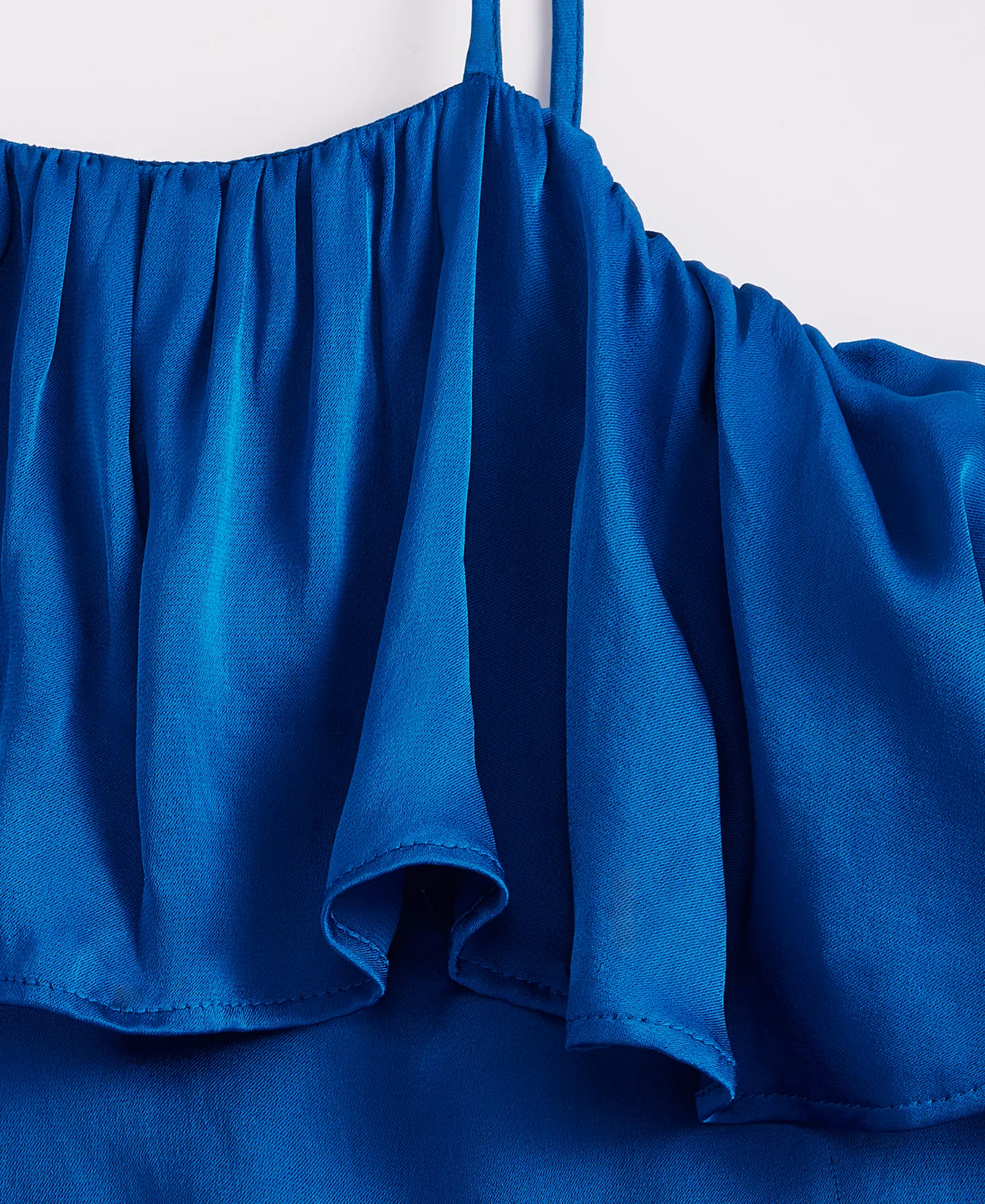 Women's Long-Sleeve Cold-Shoulder Ruffle Blouse, Macy's Exclusive - Cobalt Dream - L