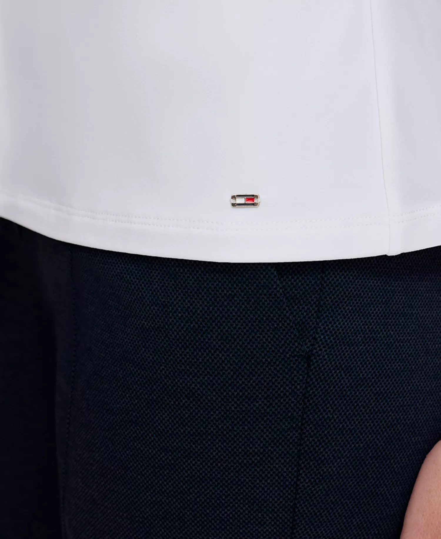 Women's Slim Fit Tonal Stripe Blazer, Slim Fit Tonal Stripe Pants and Ruffled Mixed-Media Top - Ivory - L