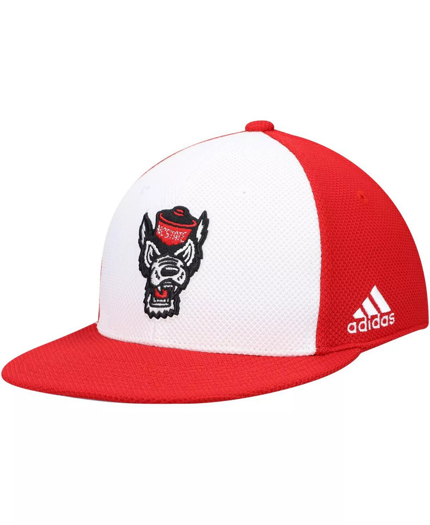 Men's White and Red NC State Wolfpack On-Field Baseball Fitted Hat - White, Red - 7 1/2