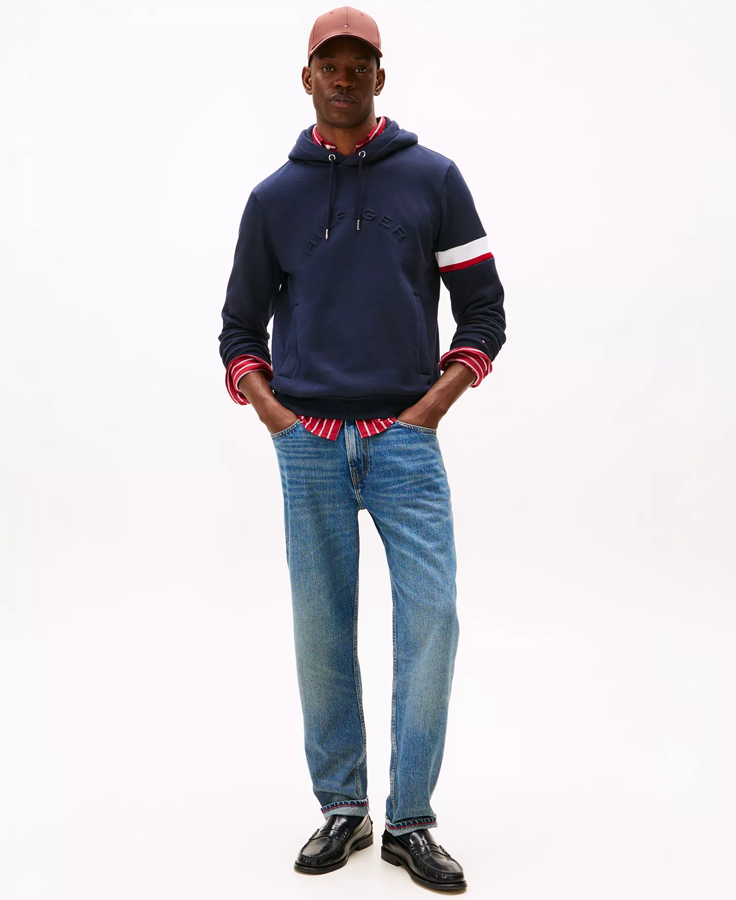 Men's Stripe Sleeve Hoodie - Desert Sky - S