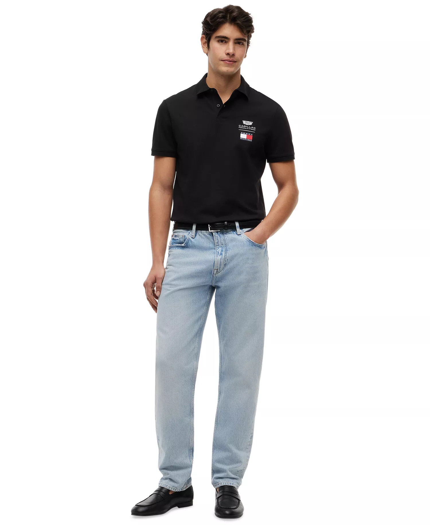 x Cadillac F1® Men's Logo Polo Shirt - Black - L