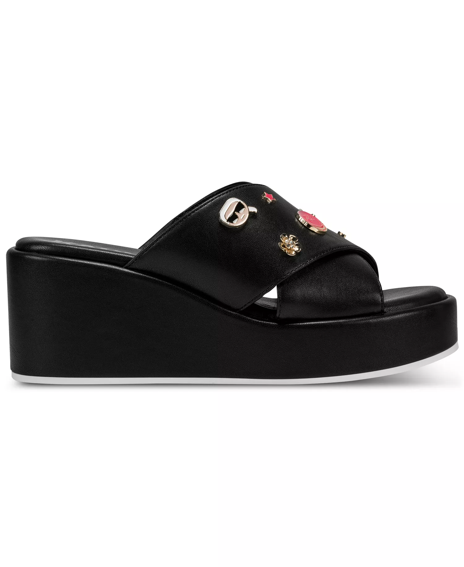 Women's Caleigh Macaron Wedge Slides - Black - 6