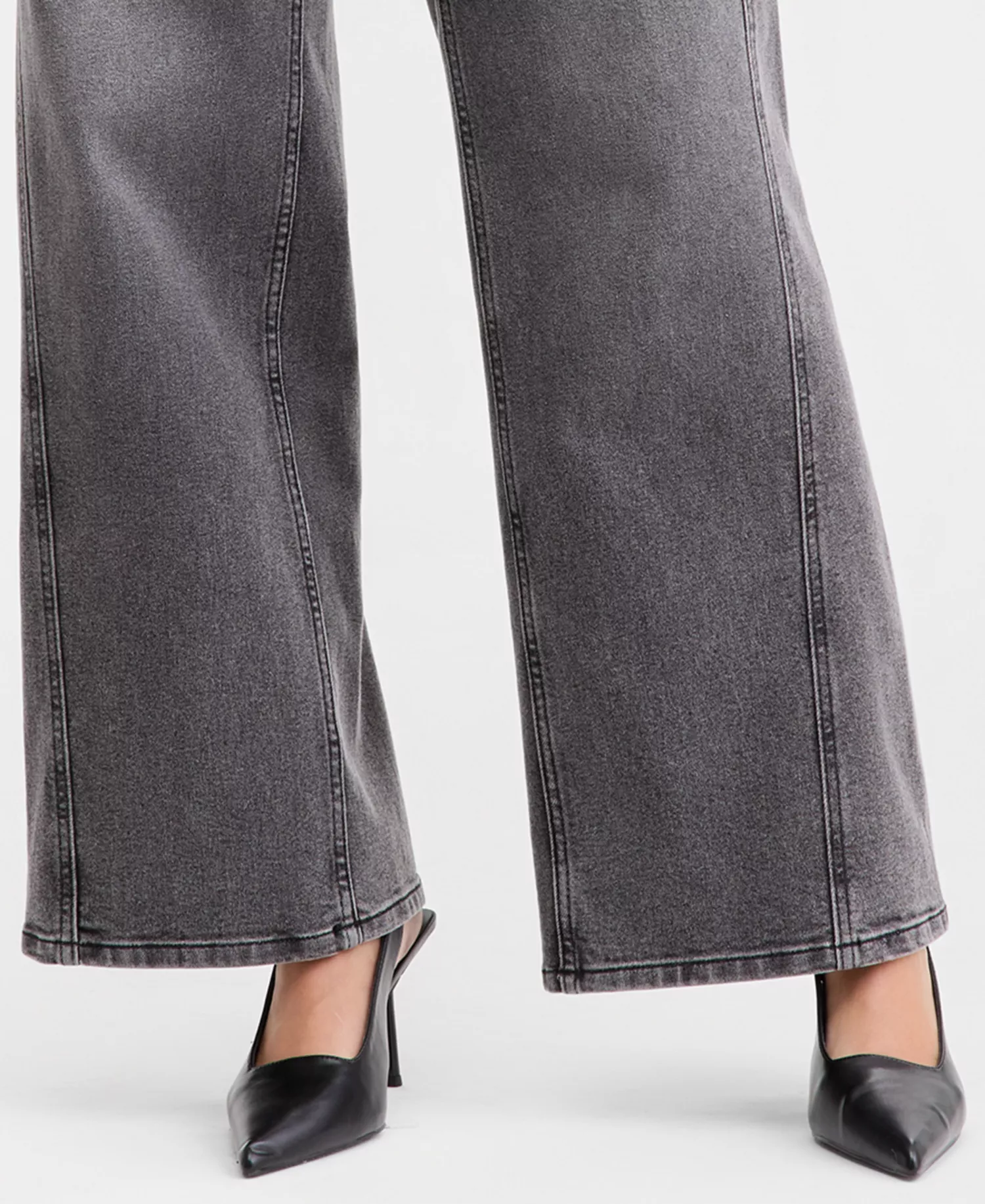 Women's High-Rise Wide-Leg Jeans, Macy's Exclusive - Grey Wash - 0