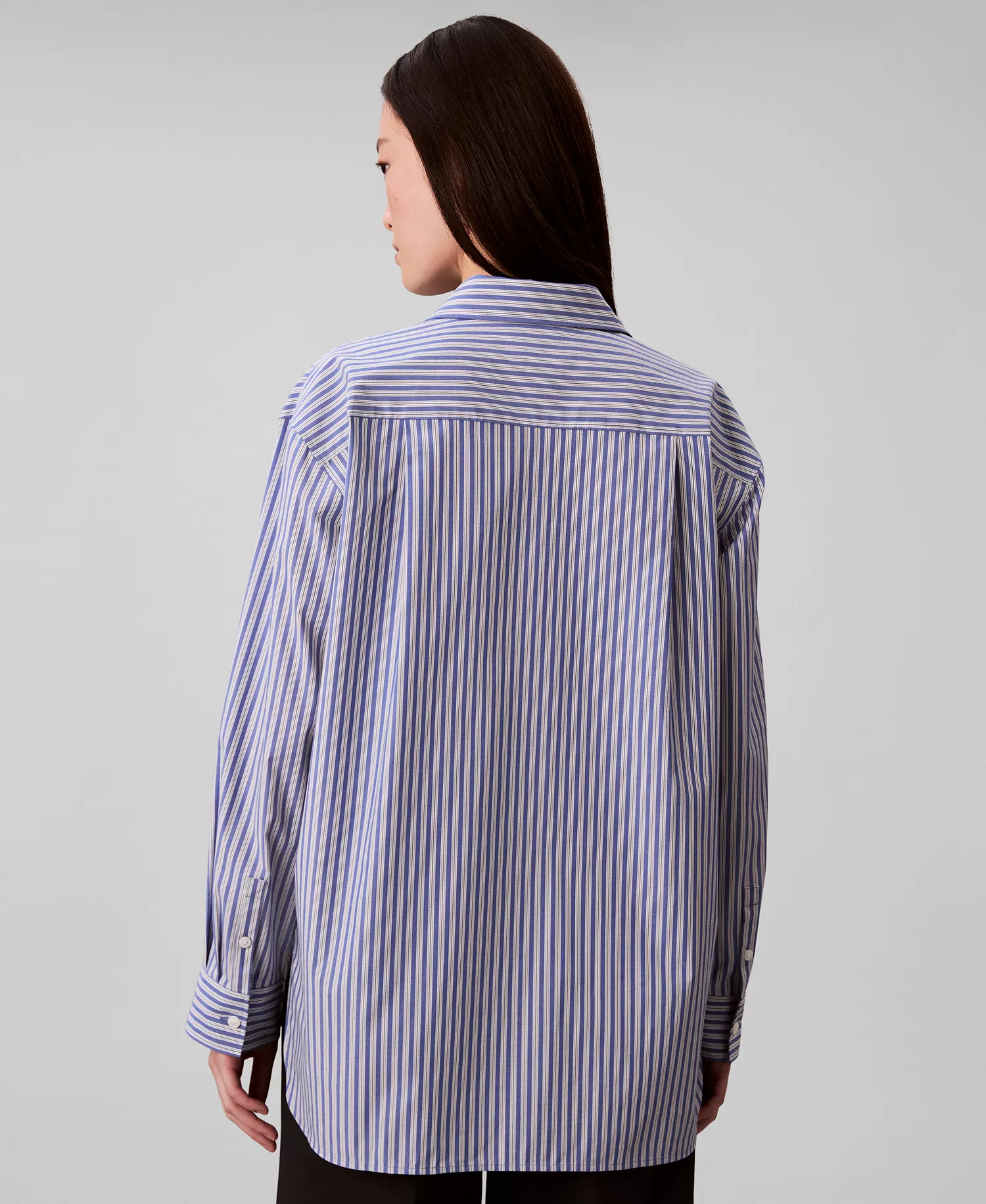 Women's Poplin Relaxed Button Down Shirt - cobalt - XL